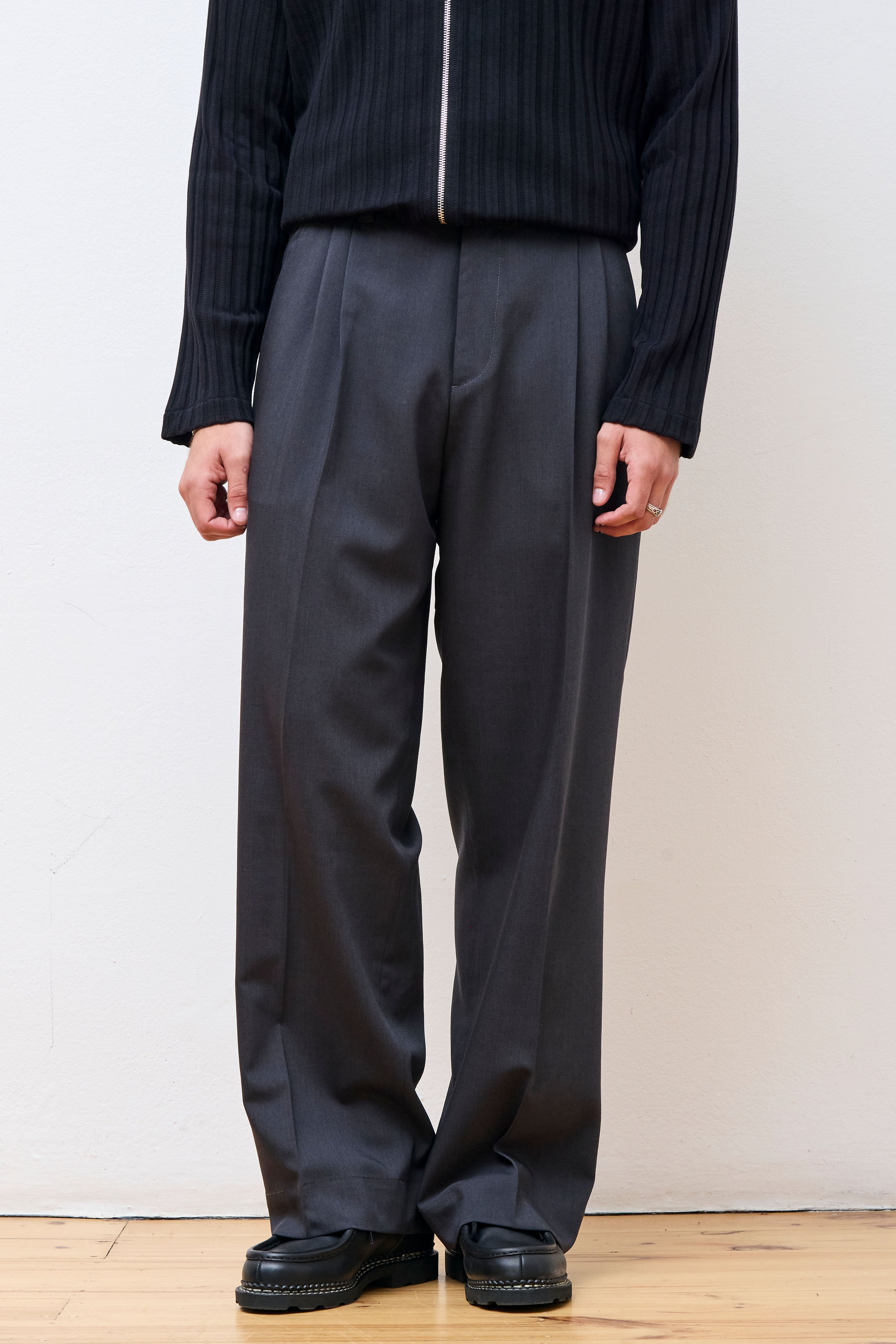 Classic Trousers Dark Grey Wool