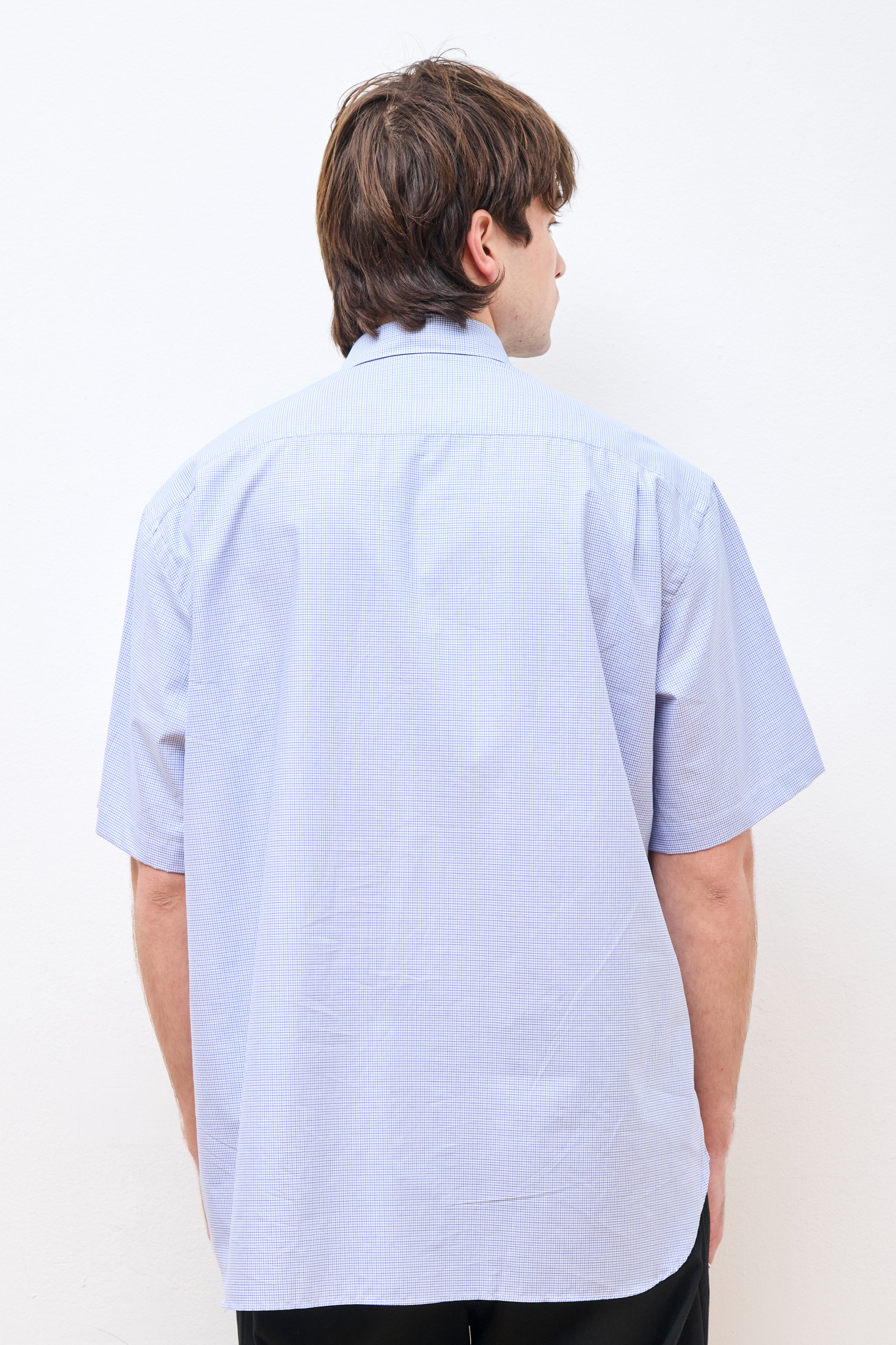 Cotton Check Multi SS Shirt White/Sax/Navy