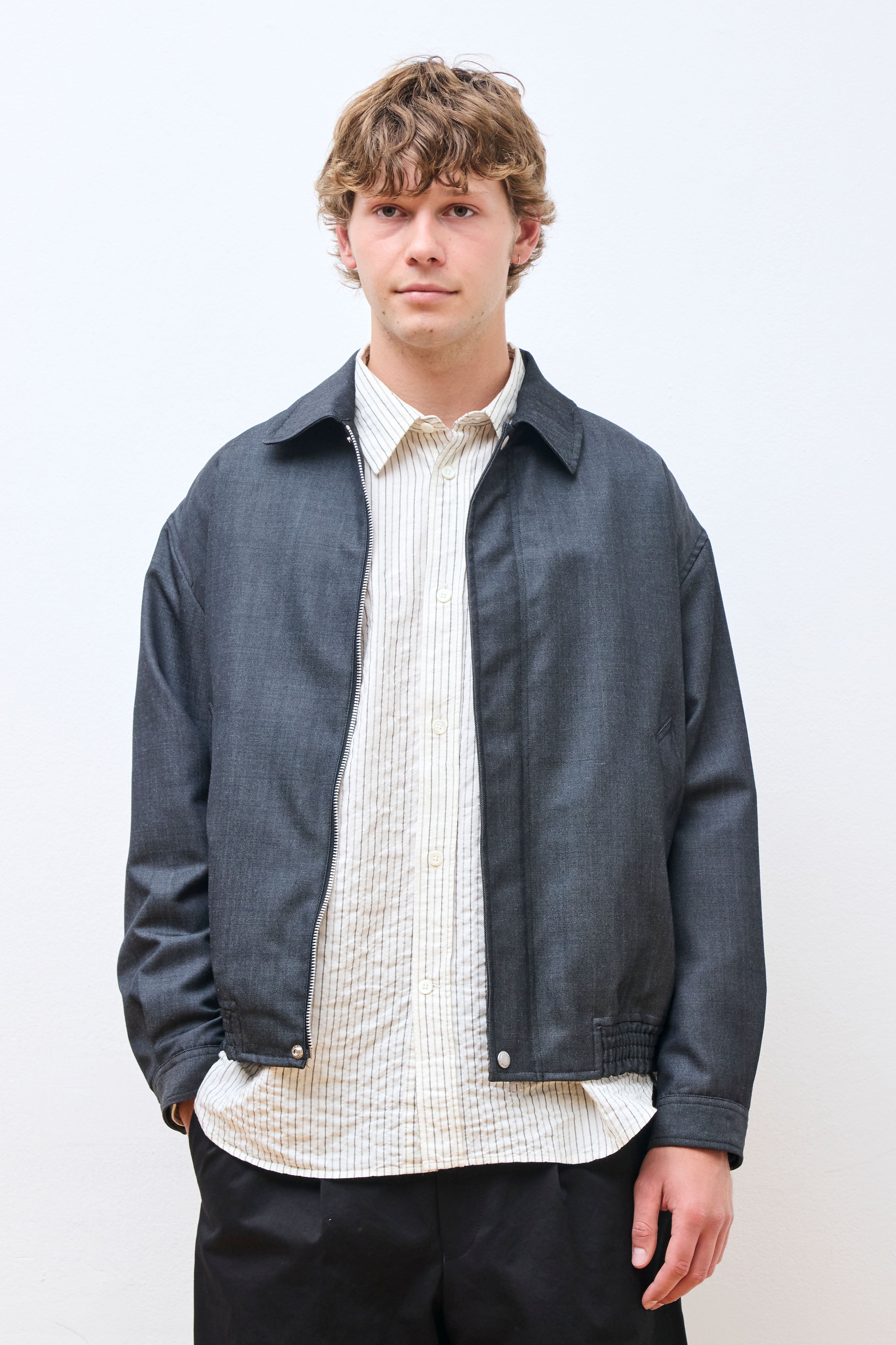 Wool Harrington Jacket Black