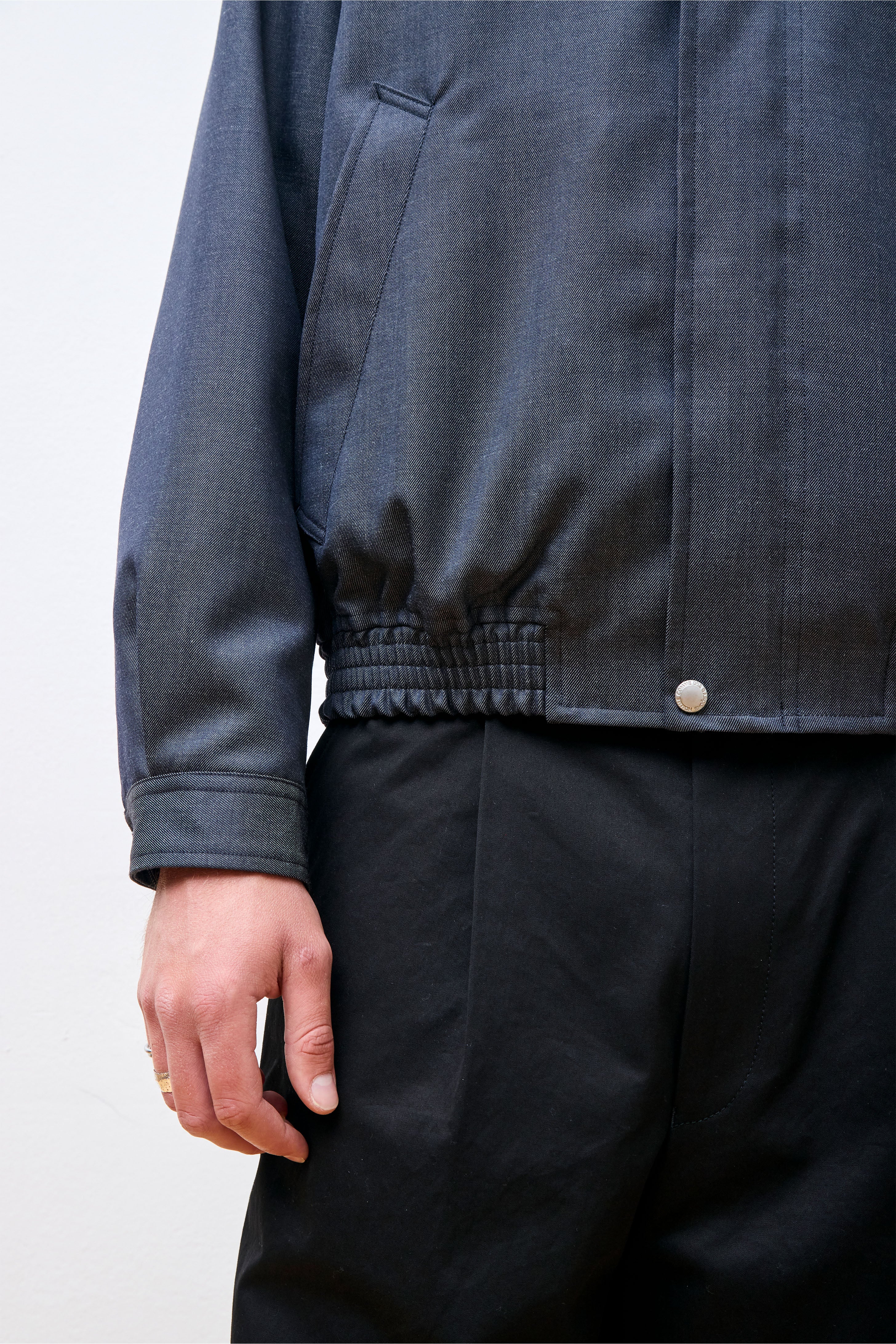 Wool Harrington Jacket Navy