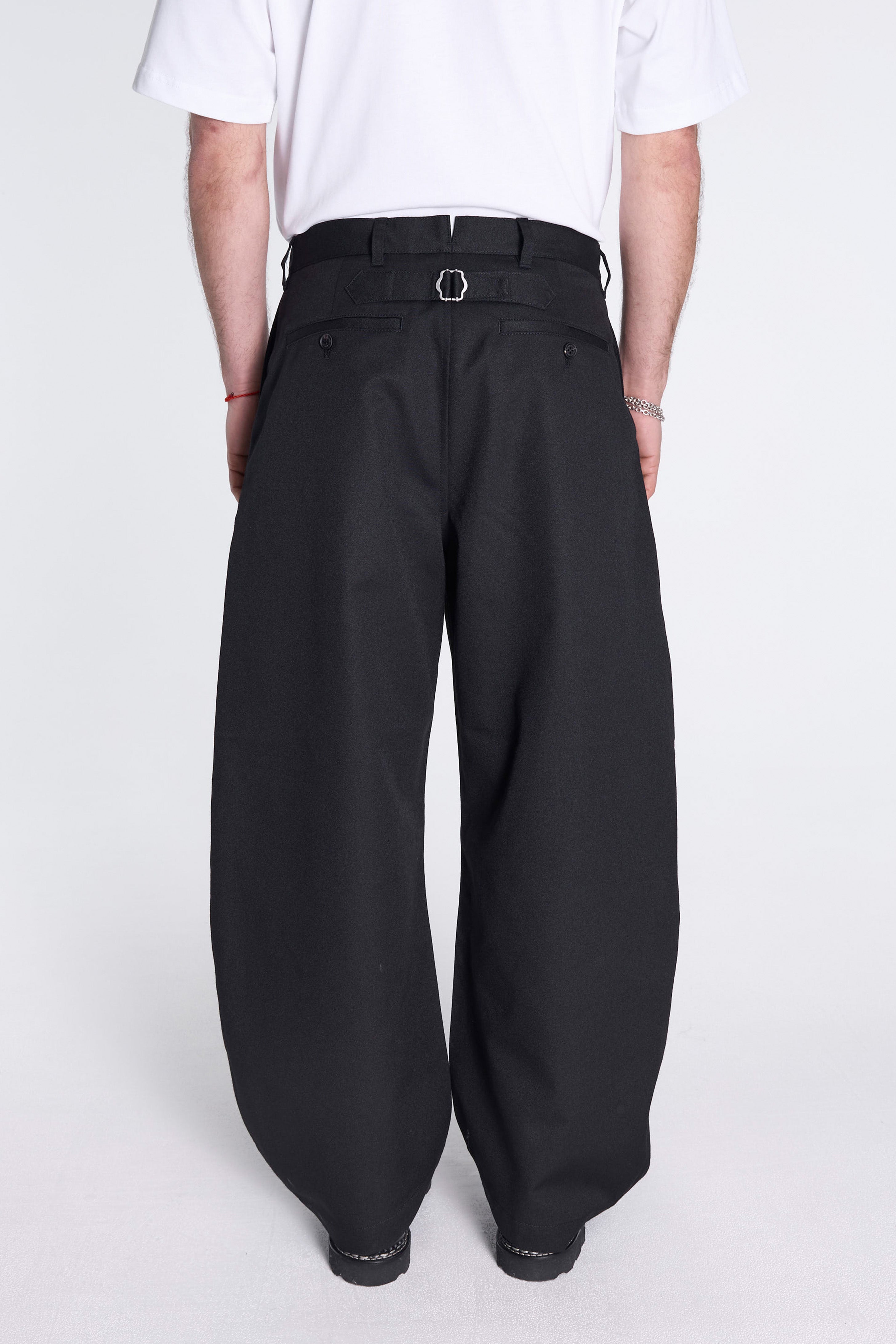 Barrel Leg Wool Pant Black