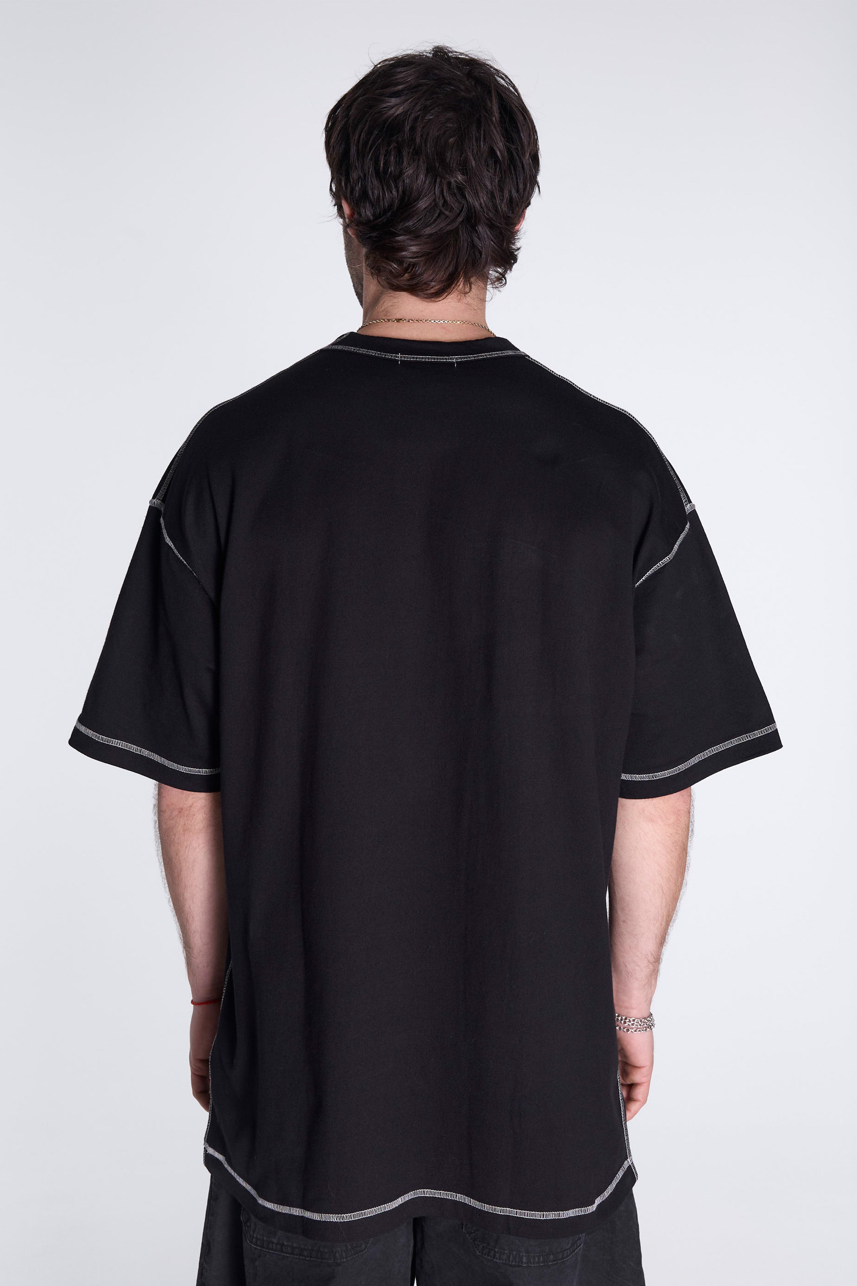 Contrast Stitch T-Shirt Black