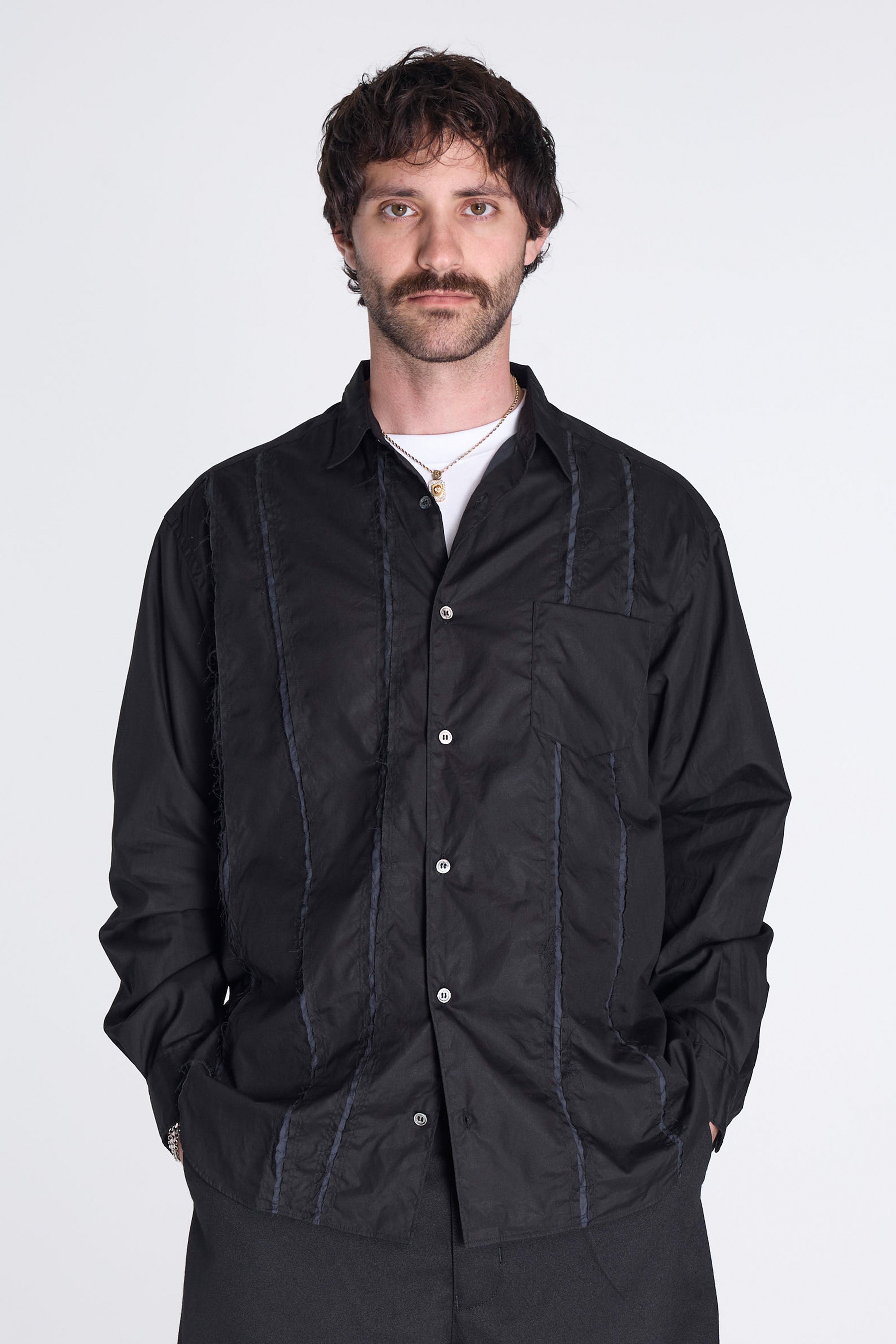 Cotton Broad Washed Shirt Black