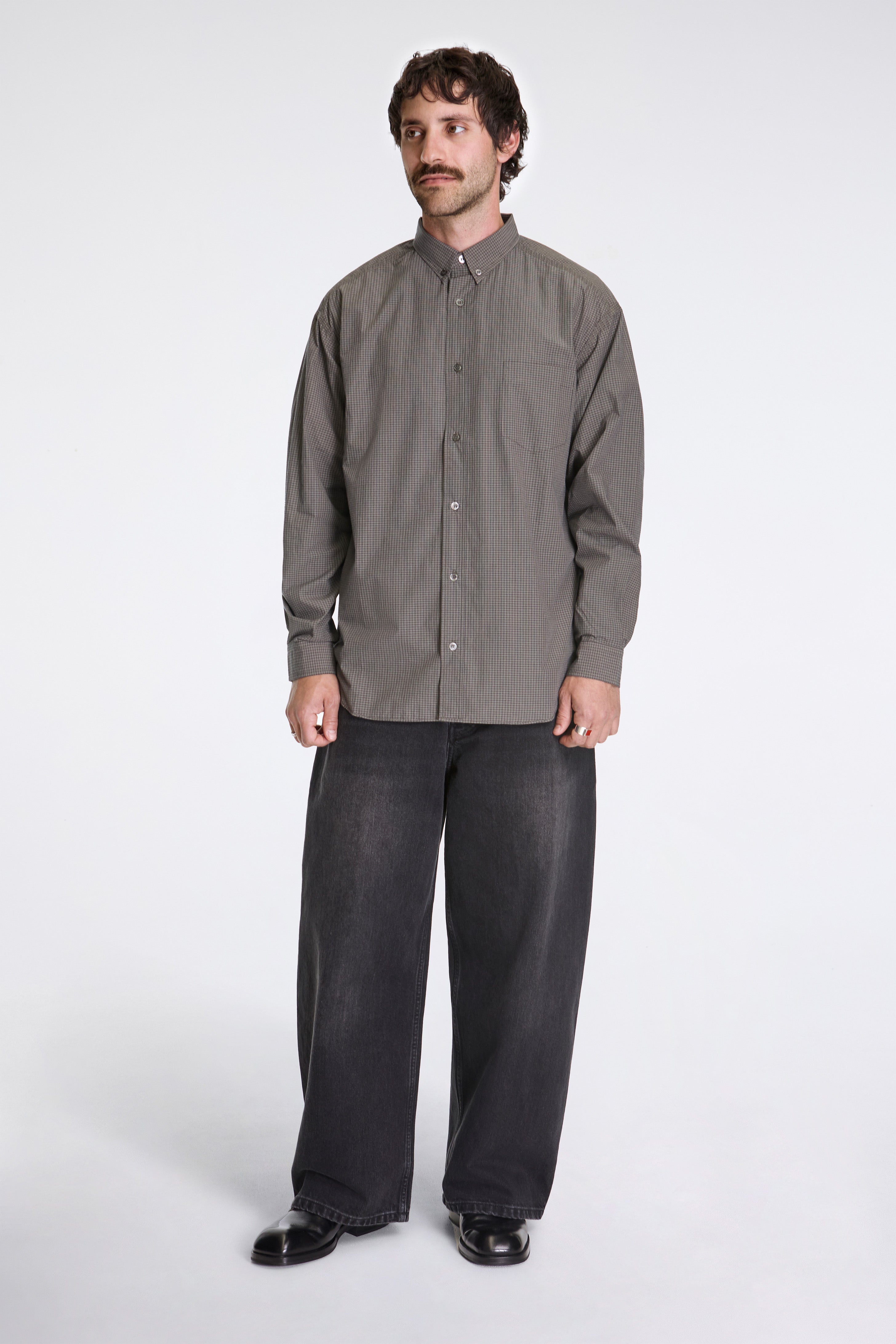 Cotton Check Shirt Brown