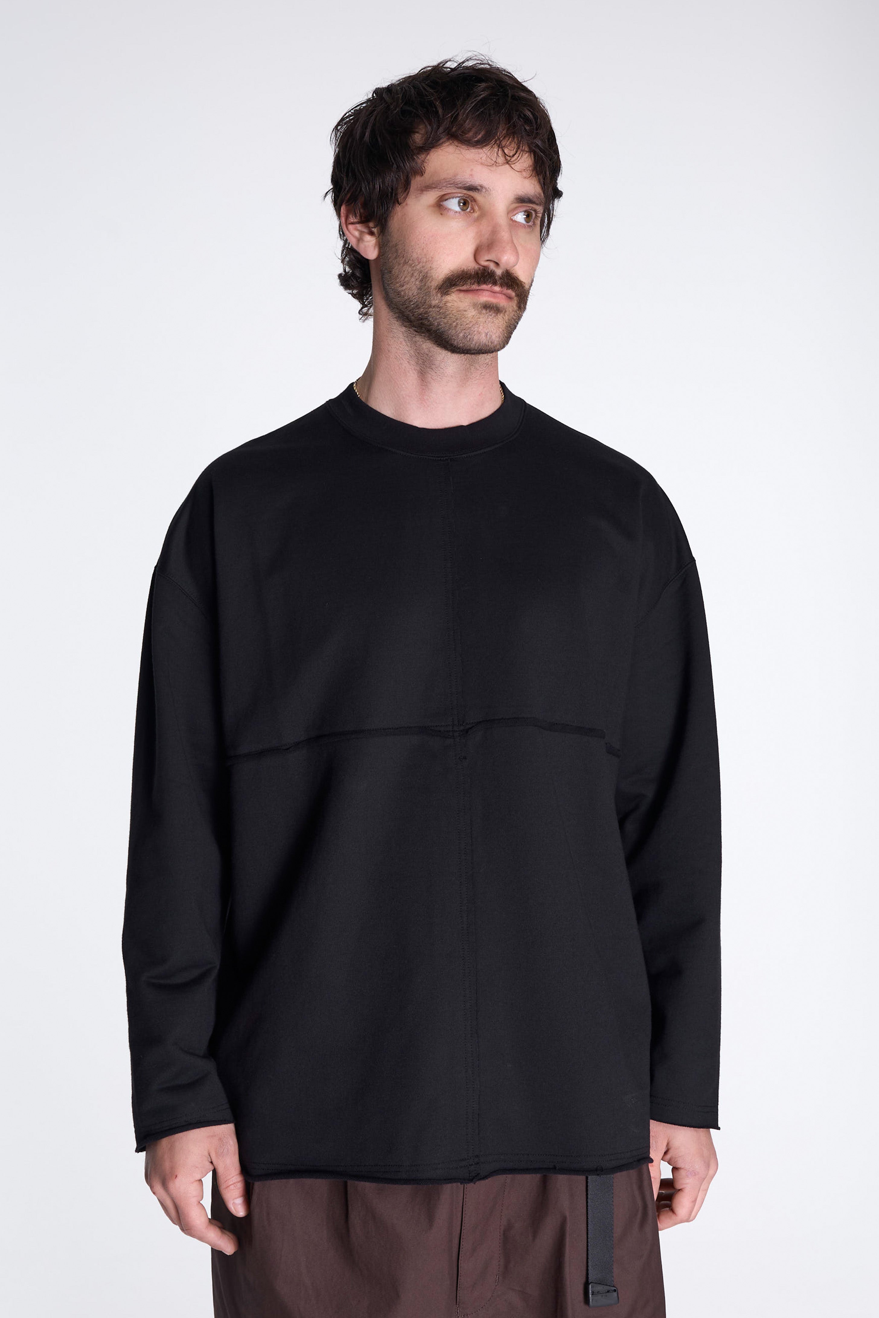 Cotton Mini Terry LS Black