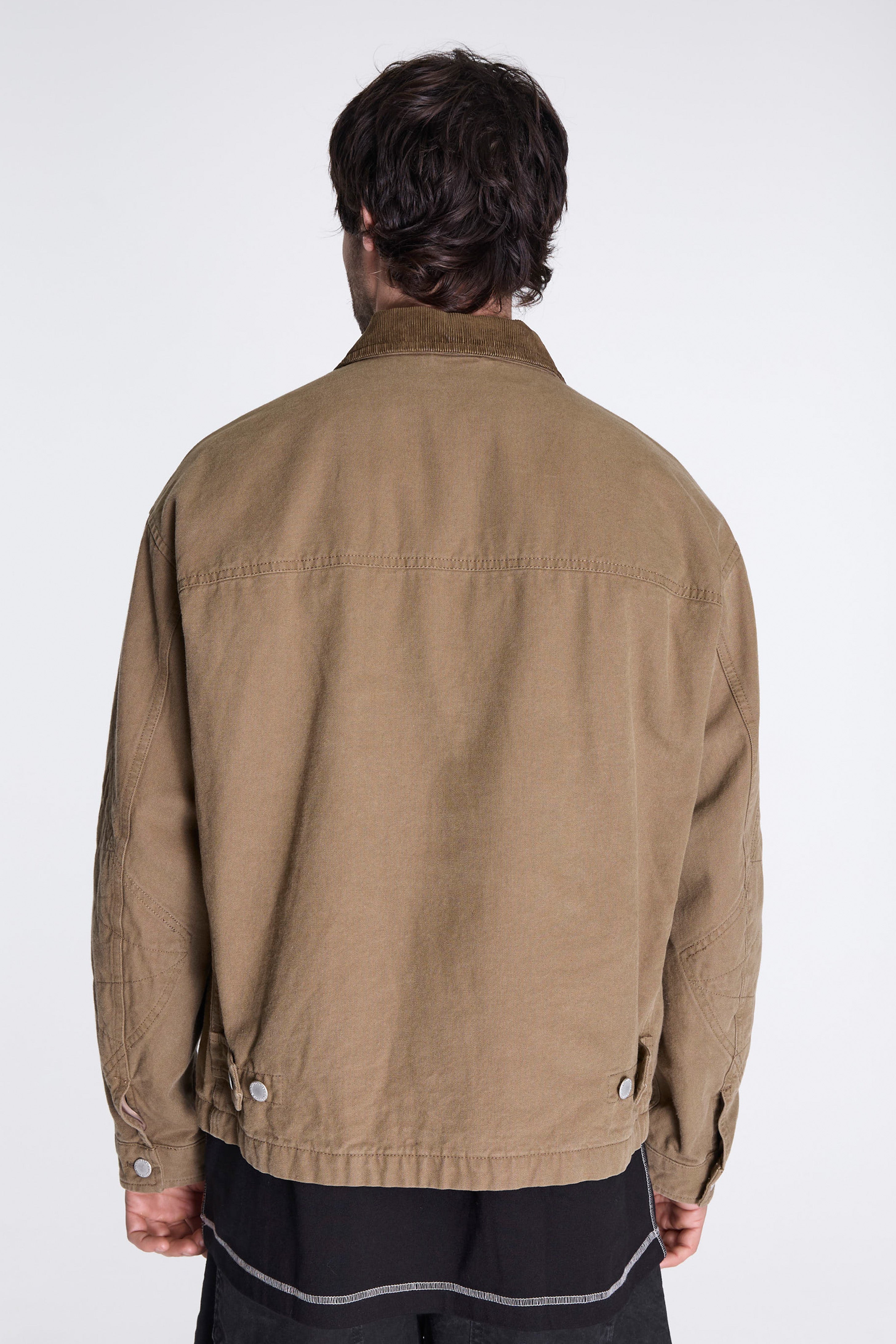 Cotton Zip Jacket Beige