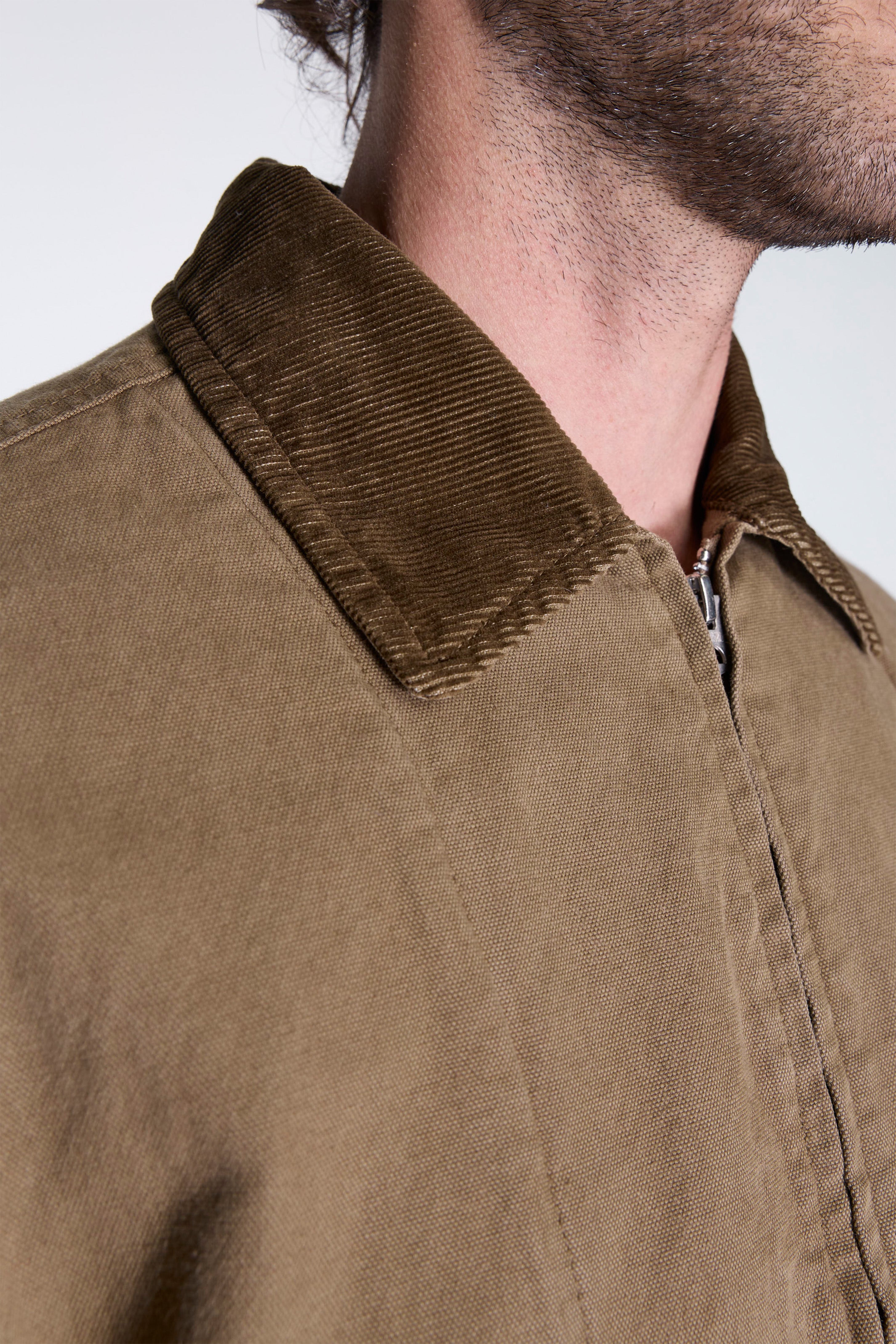 Cotton Zip Jacket Beige