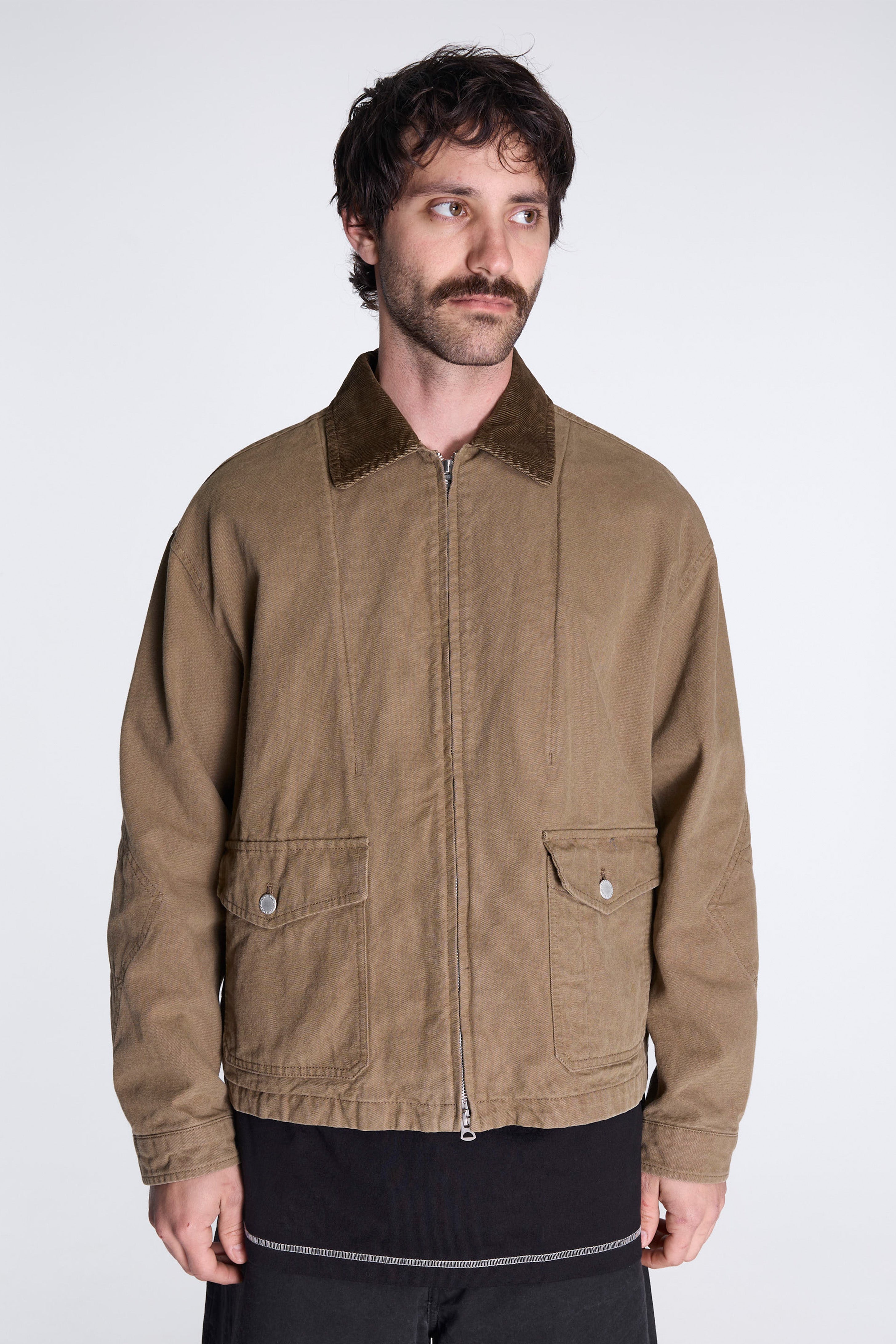 Cotton Zip Jacket Beige