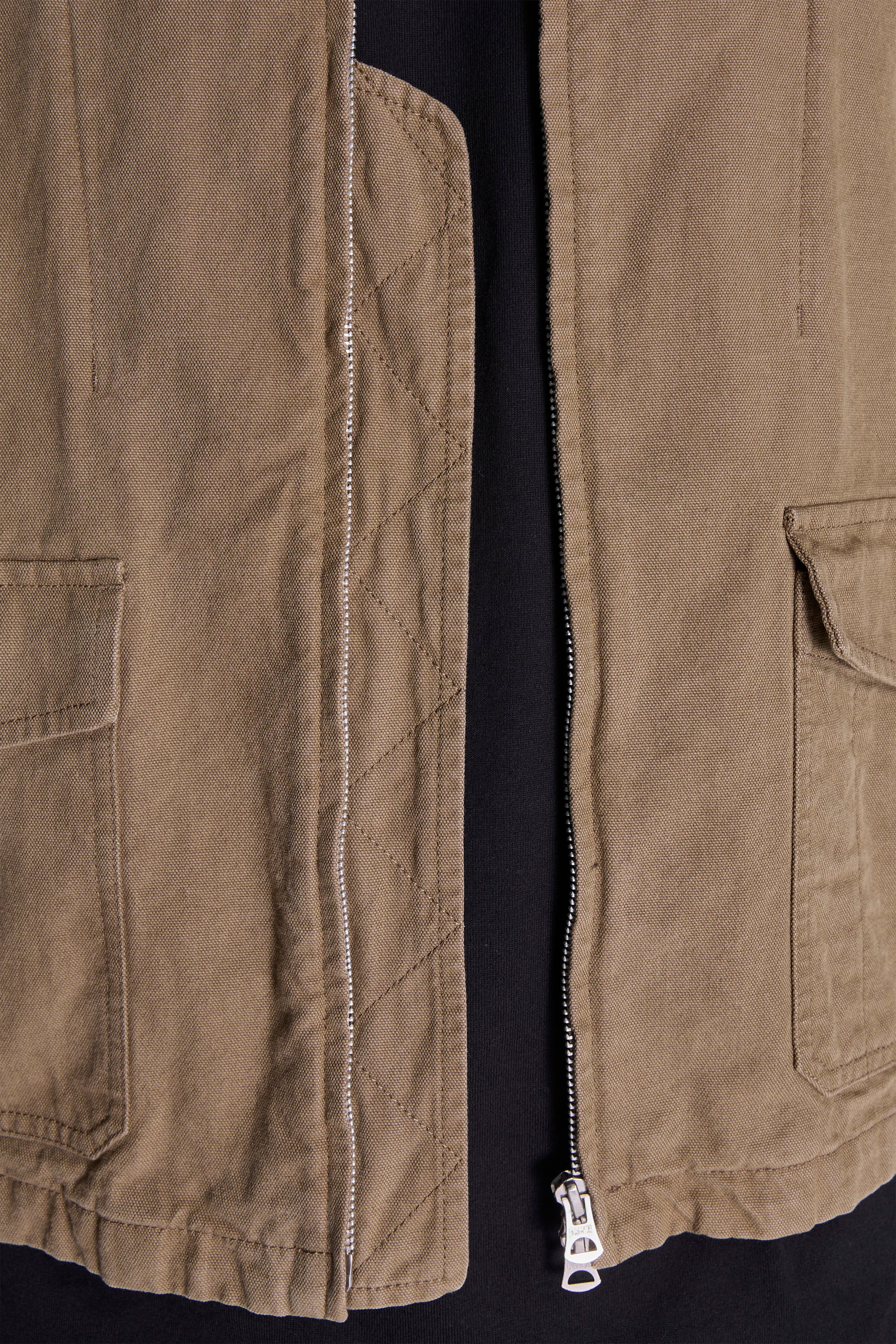 Cotton Zip Jacket Beige