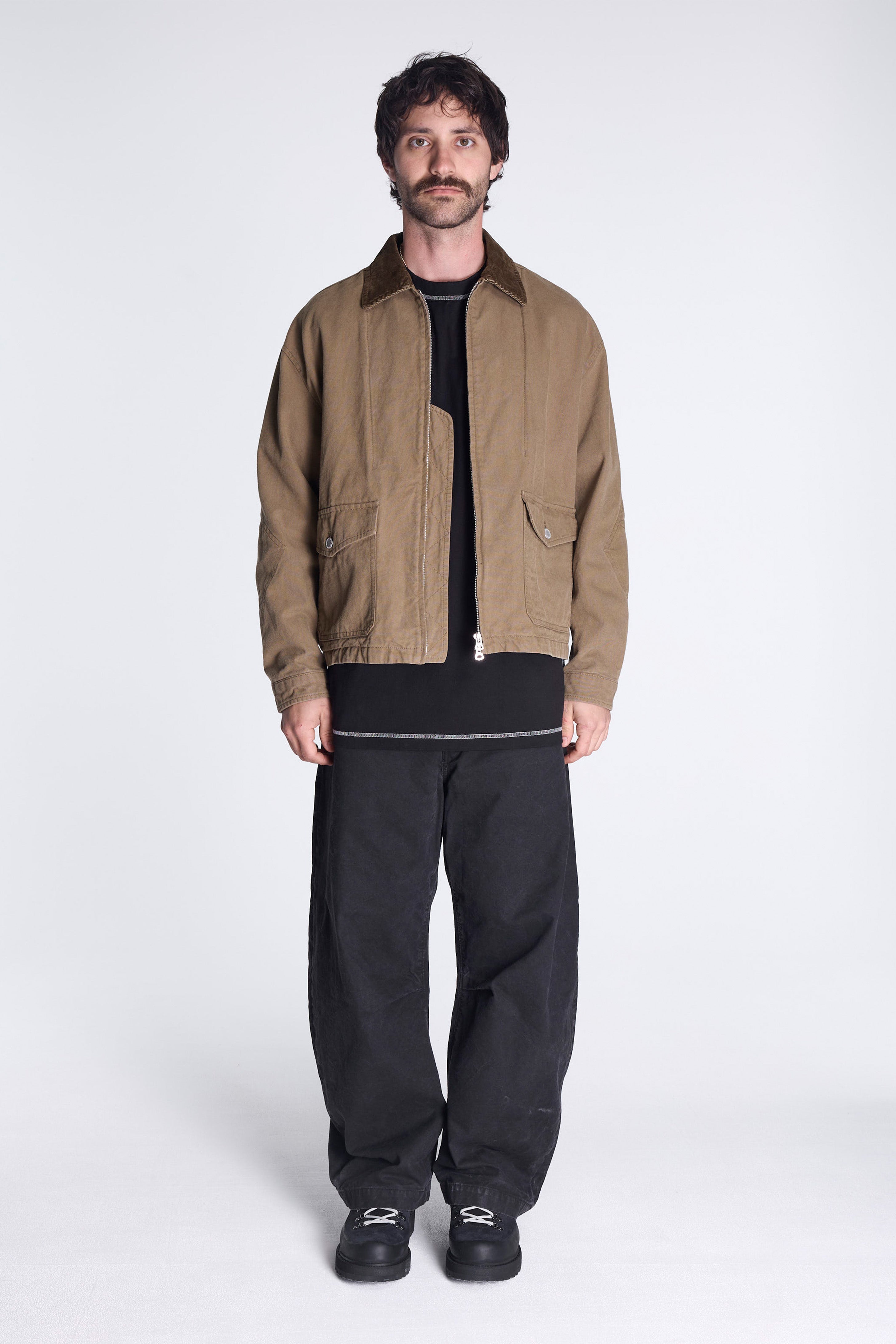 Cotton Zip Jacket Beige