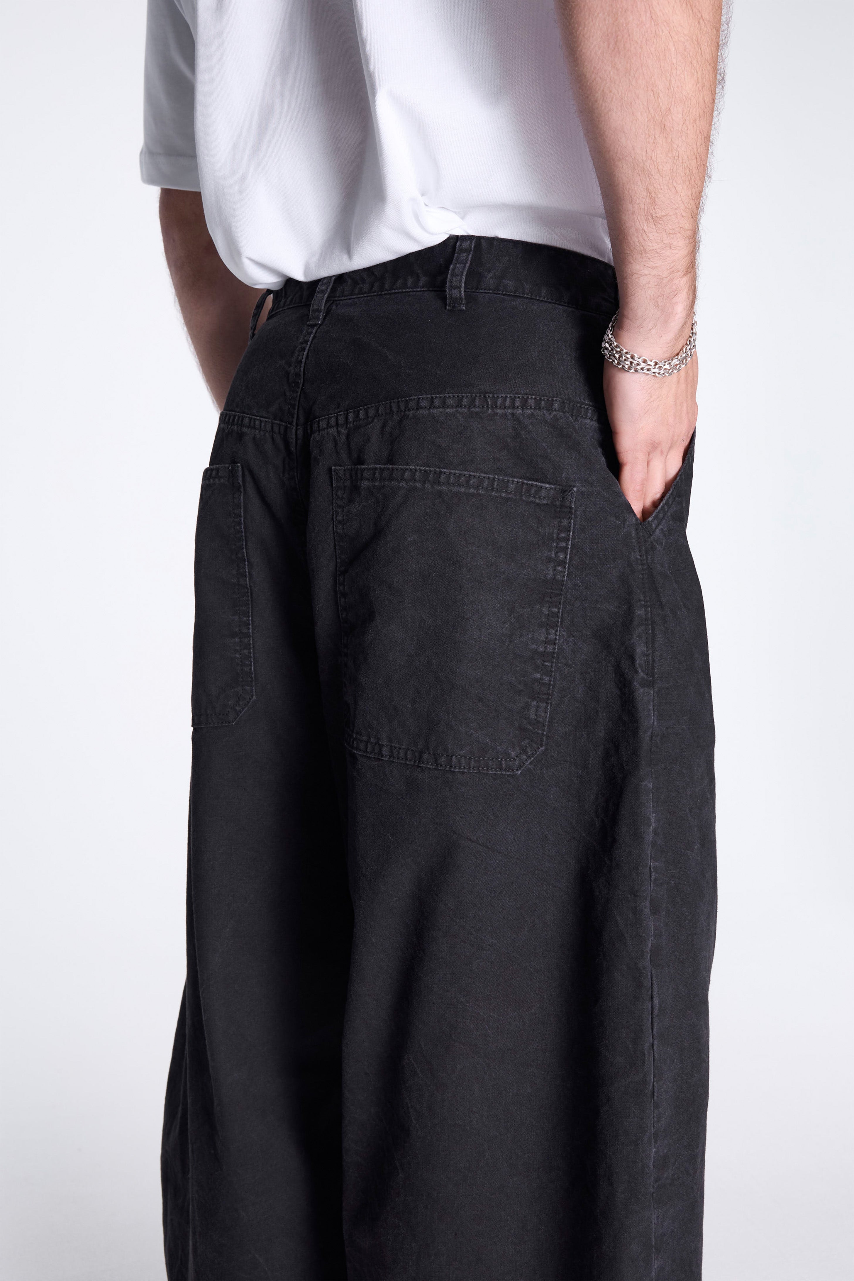Garmet Dyed Cotton Oxford Pant Black