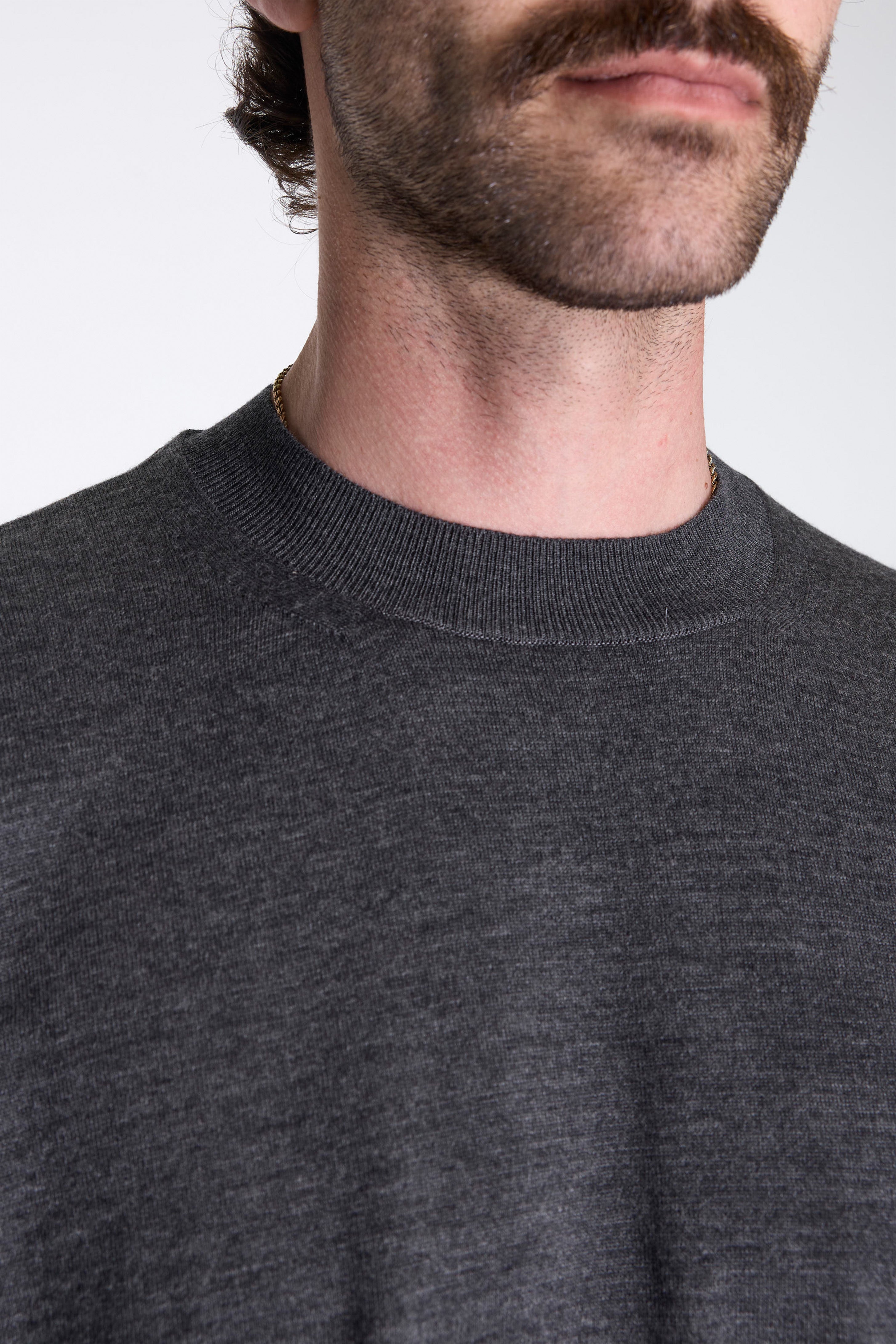 Round Neck Sweater Top Grey