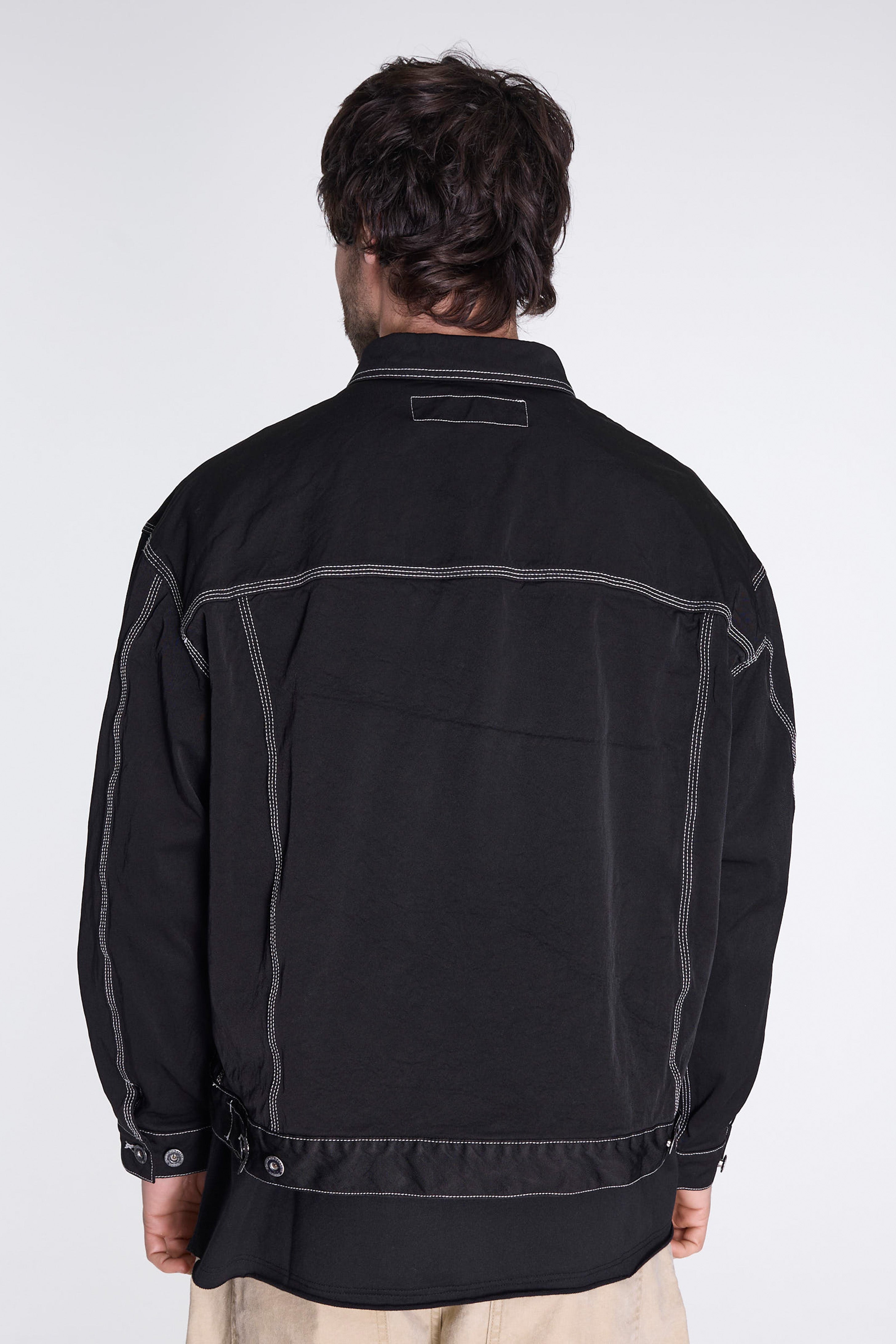 Top Stitch Trucker Jacket Black