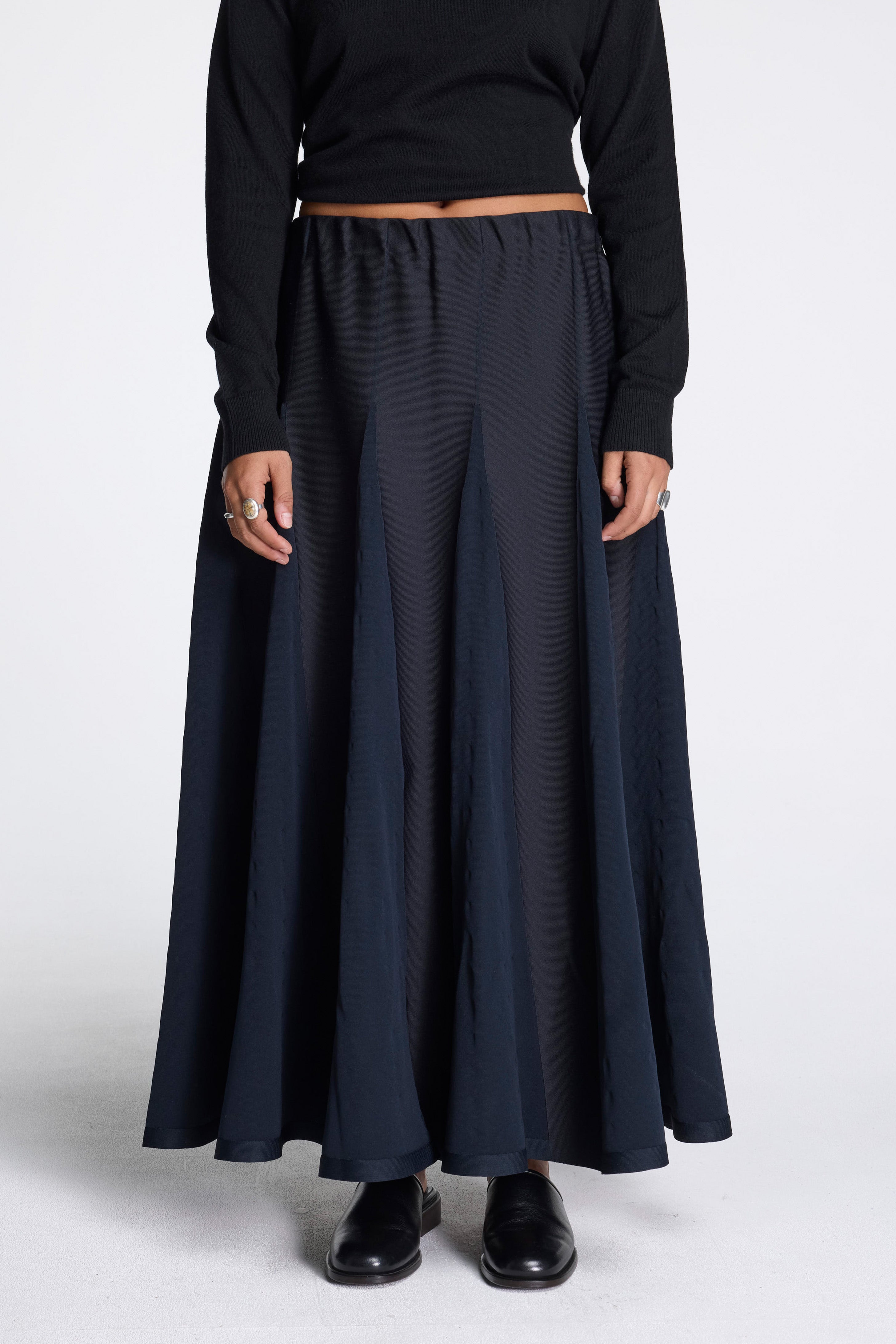 Conic Skirt Black Multi