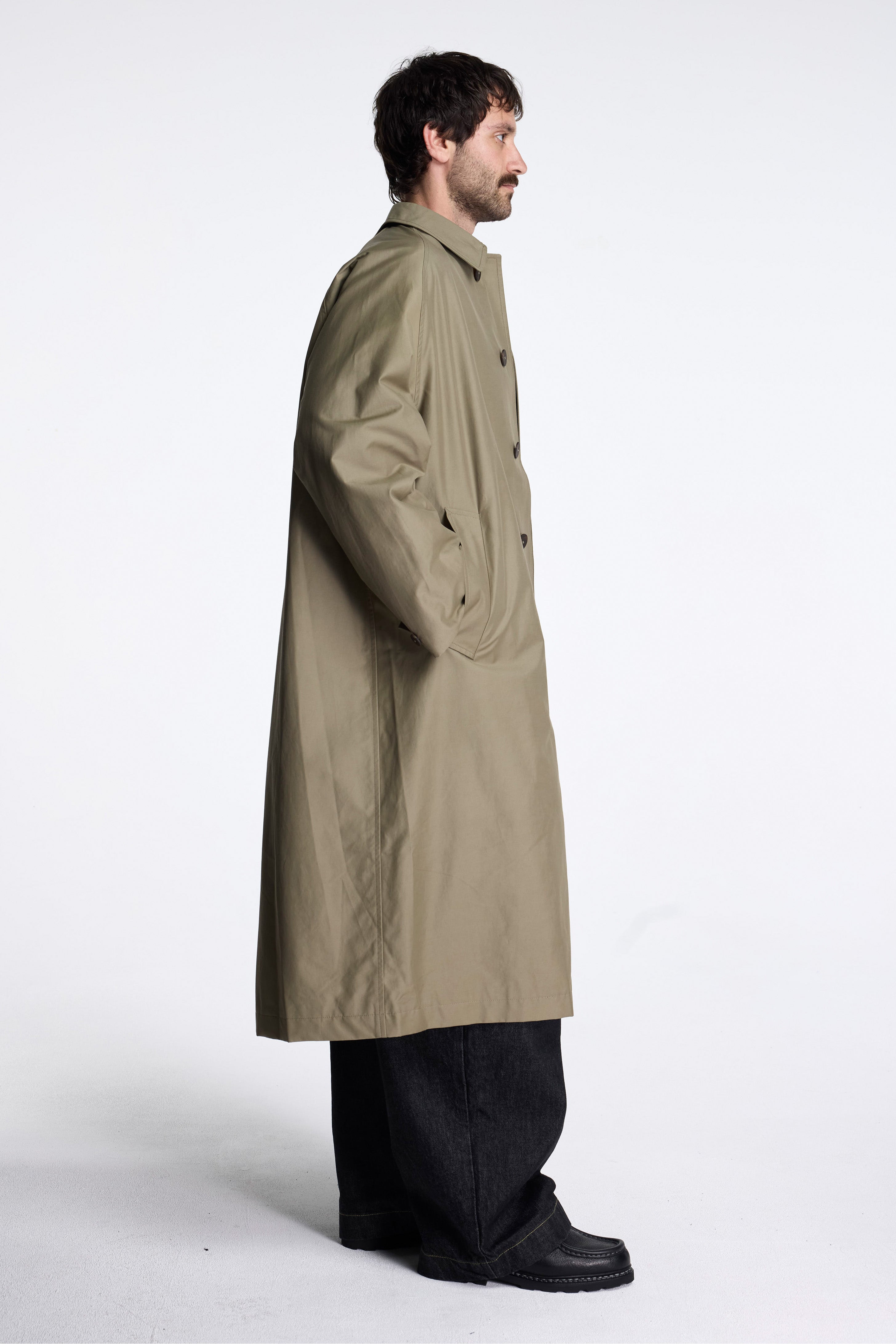 Crow Coated Coton Coat Dark Dusk