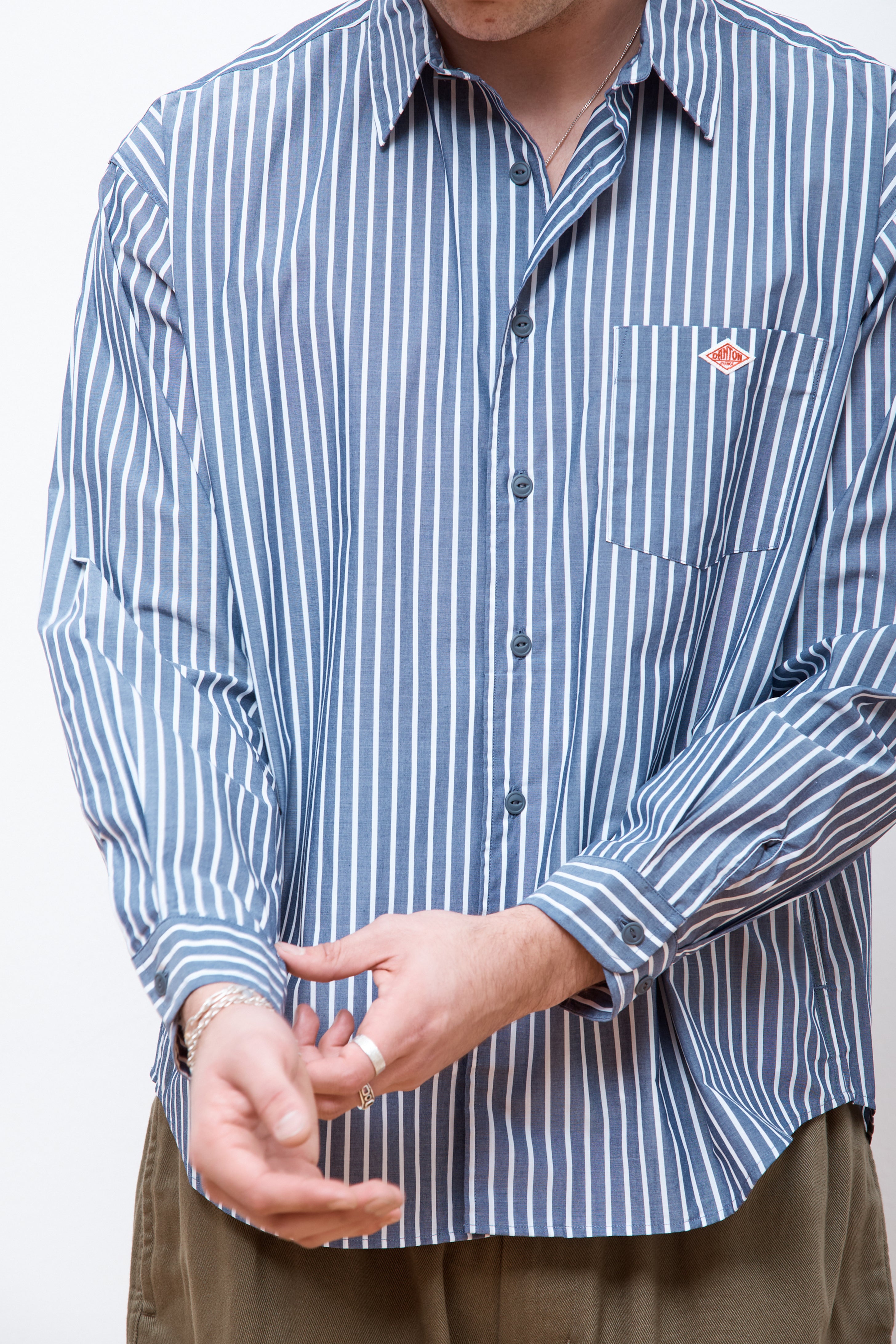 Work Shirt Navy/White Stripe