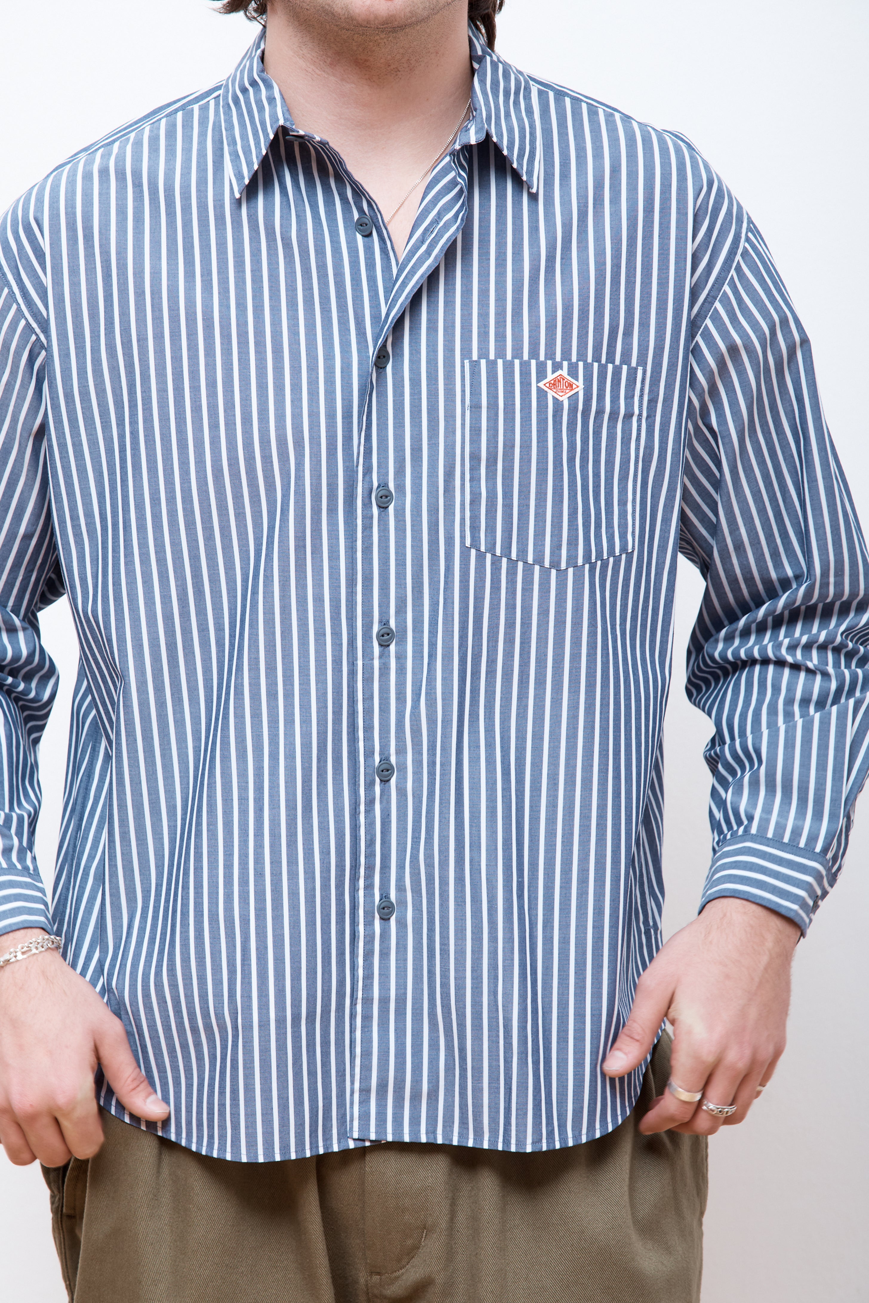 Work Shirt Navy/White Stripe