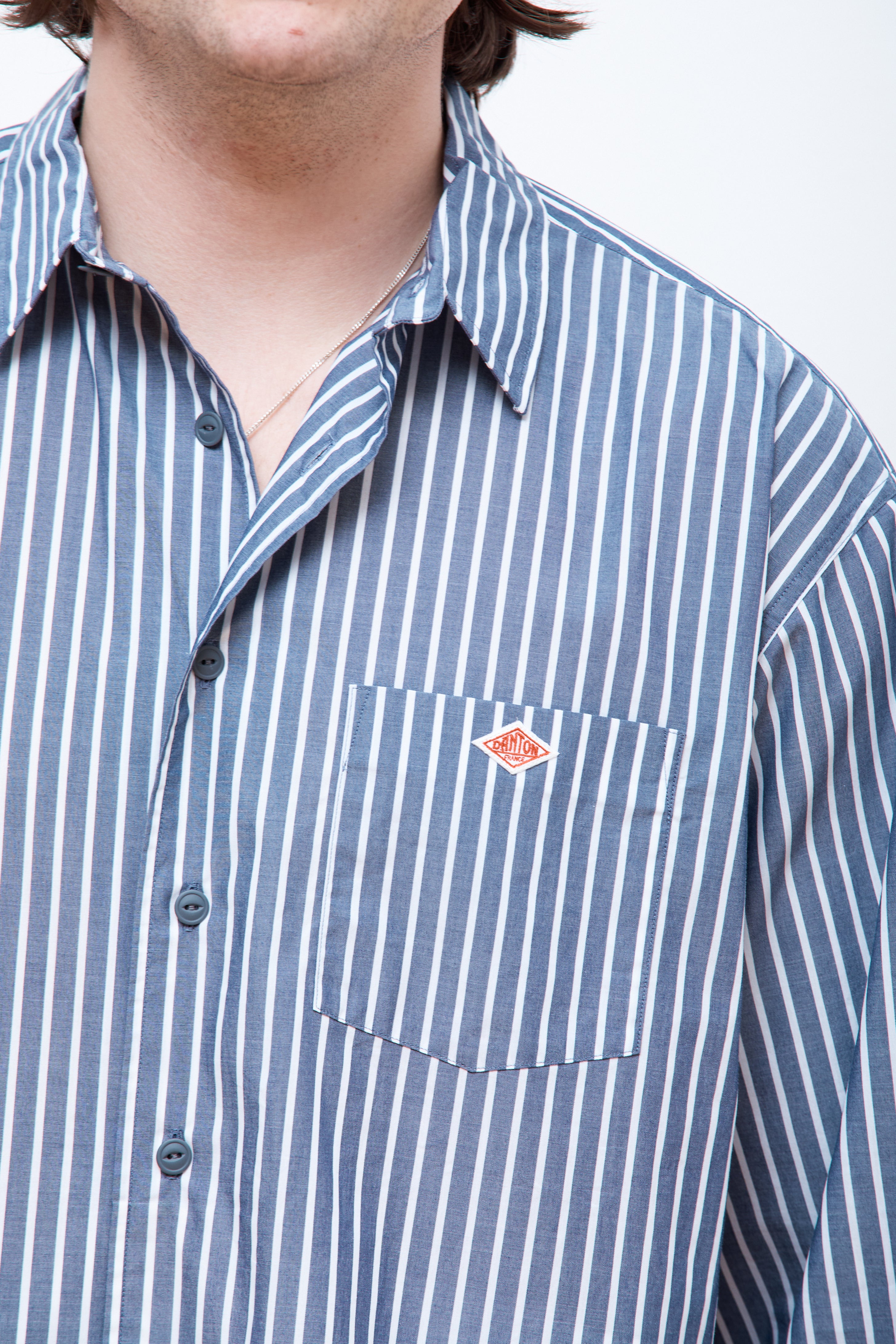 Work Shirt Navy/White Stripe