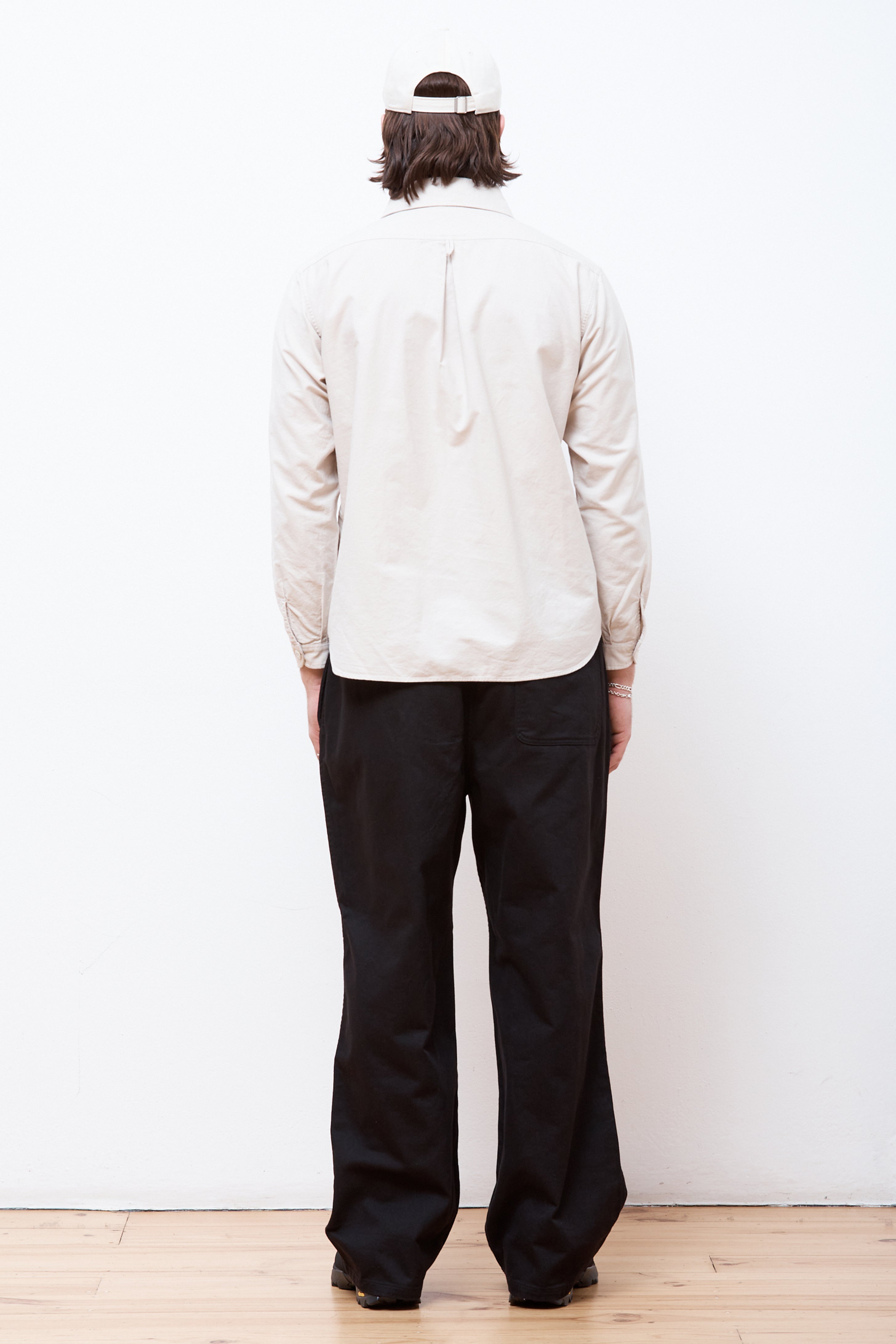 Men's Round Collar P.O Shirt L/S Oyster