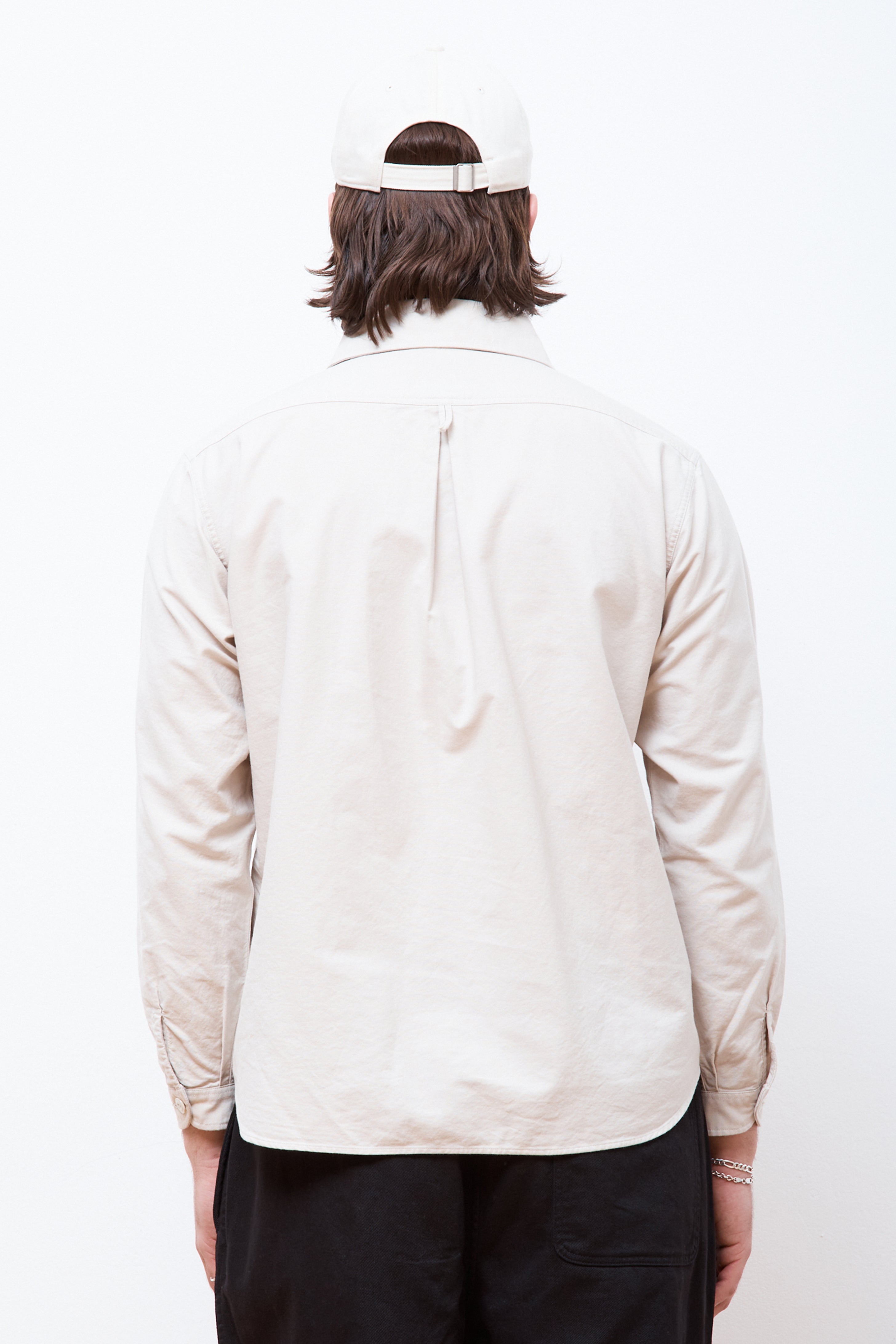 Men's Round Collar P.O Shirt L/S Oyster