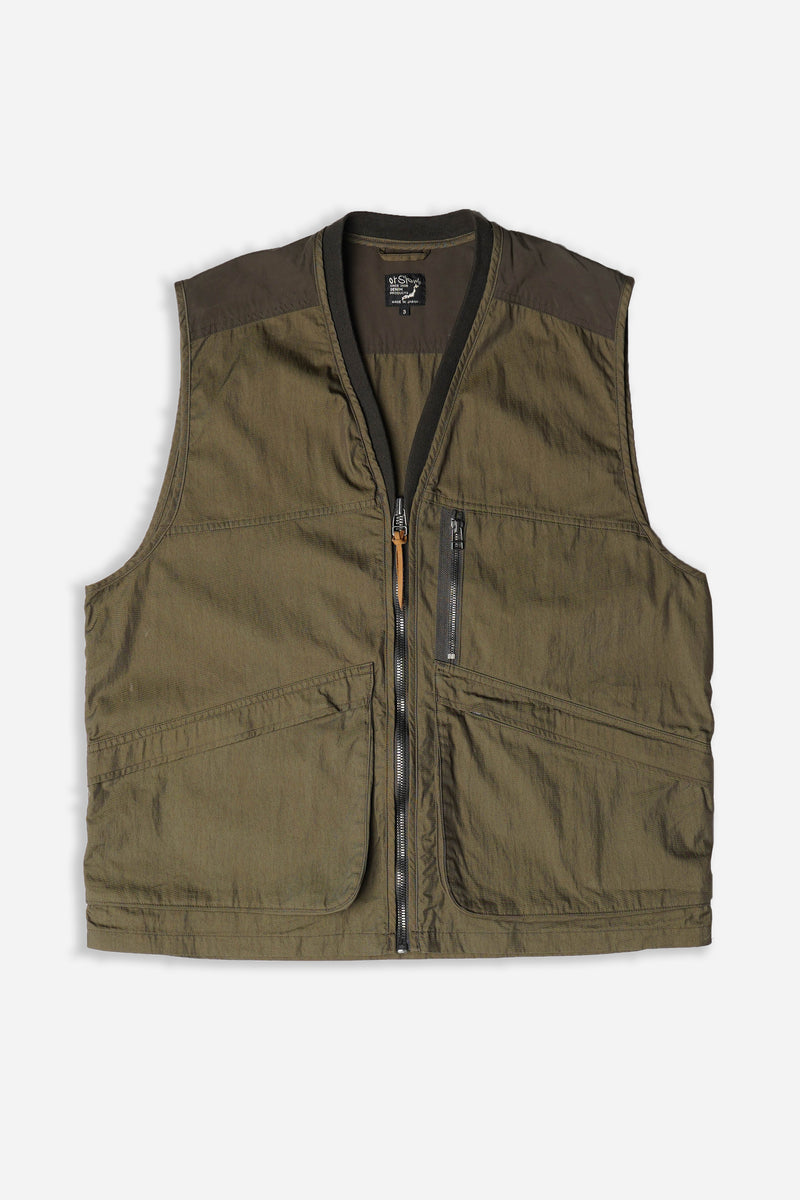 Cotton Utility Vest Army Green