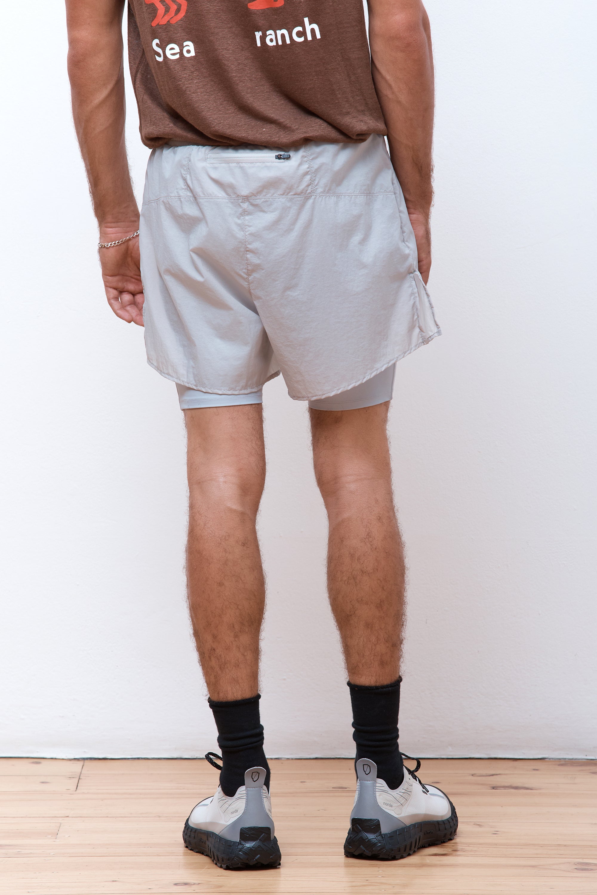 Ripstop Layered Pocketed Trail Shorts Moonstone