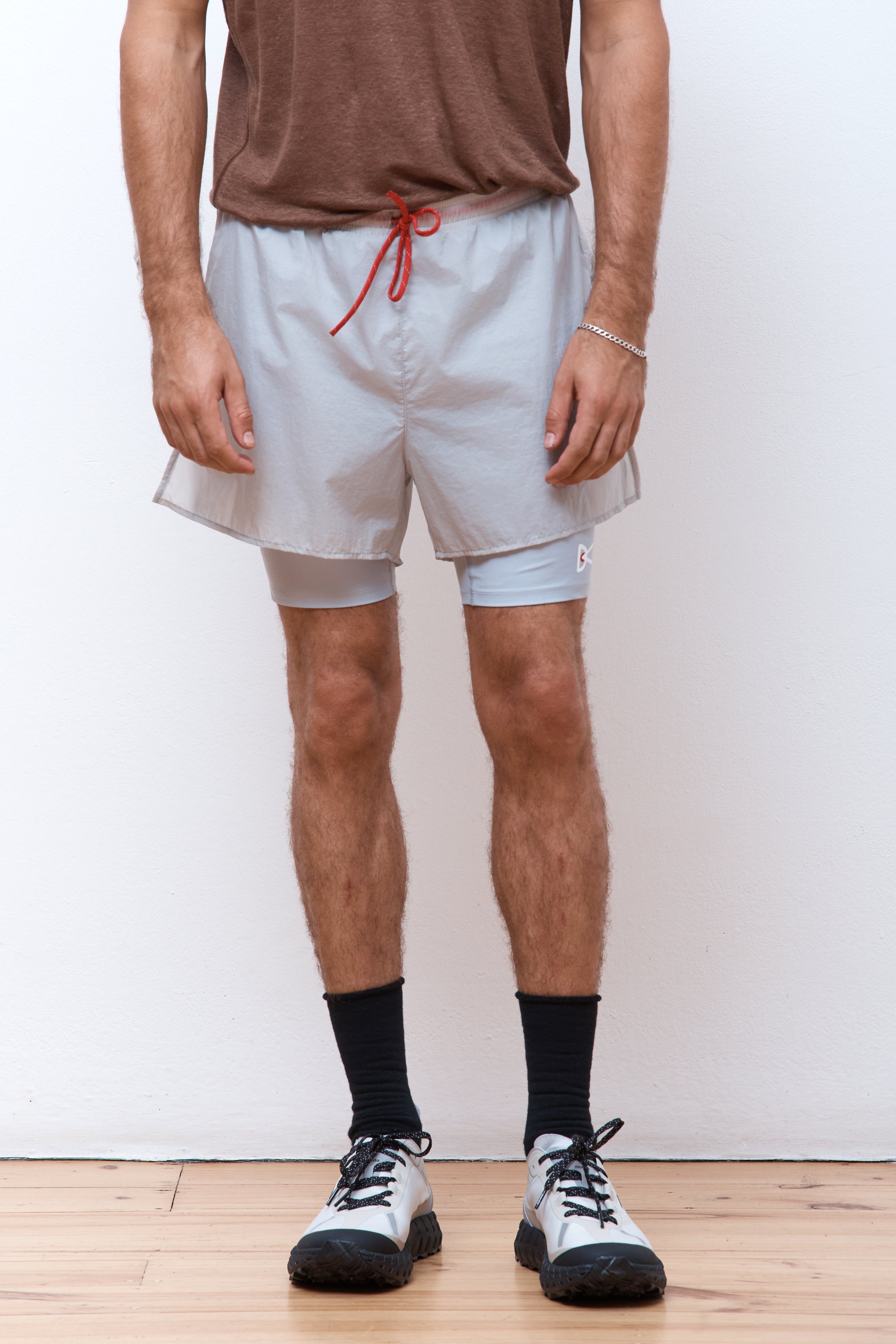 Ripstop Layered Pocketed Trail Shorts Moonstone