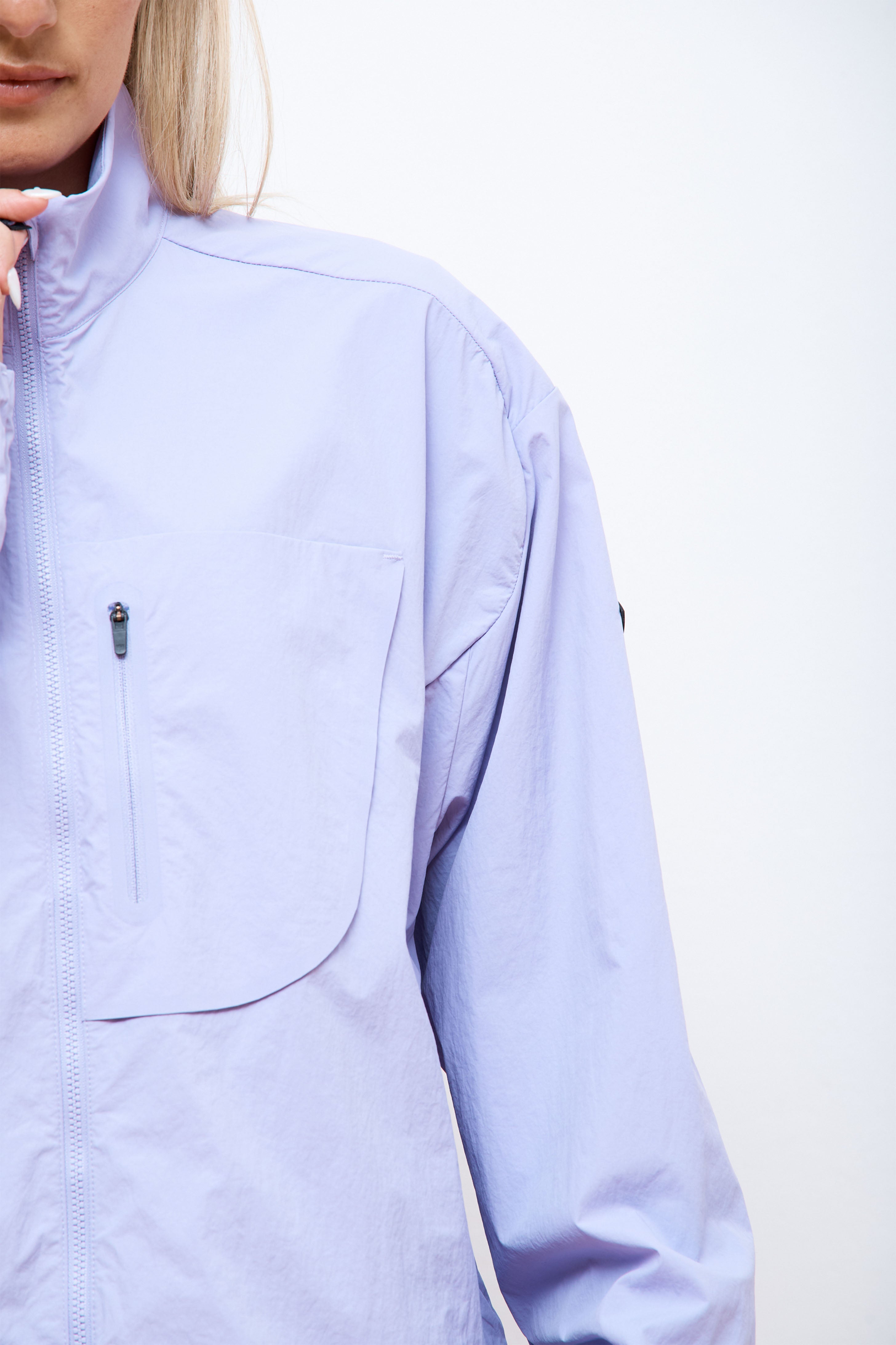 Cropped Recycled DWR Jacket Lilac