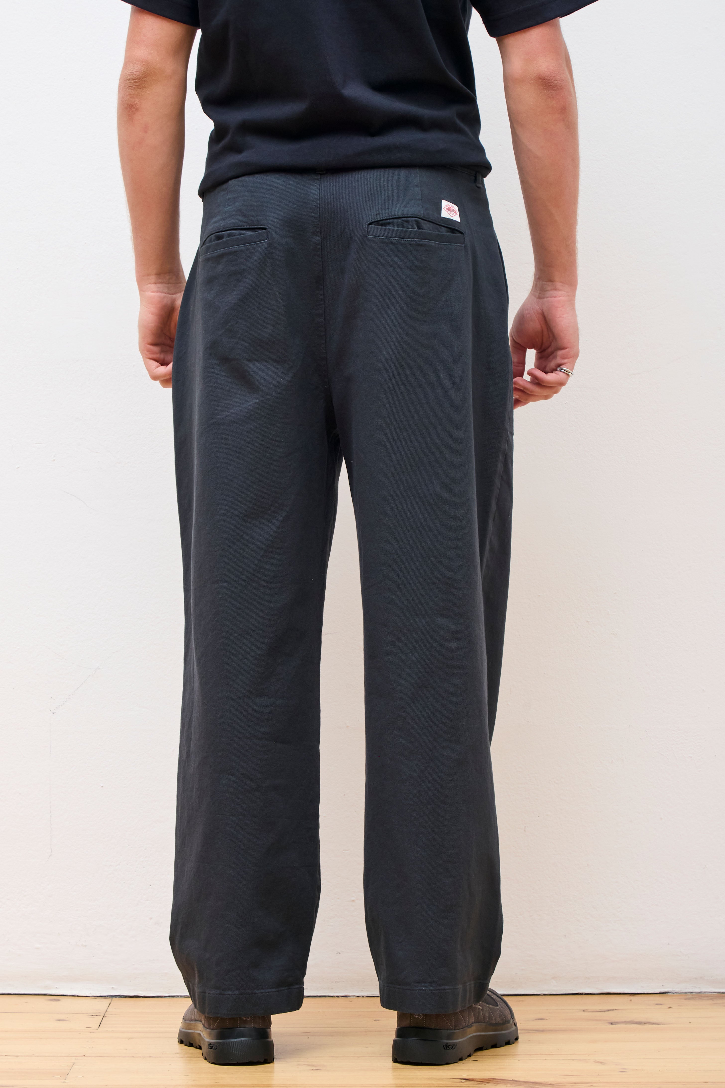 Cotton 2 Tuck Wide Pants M Charcoal