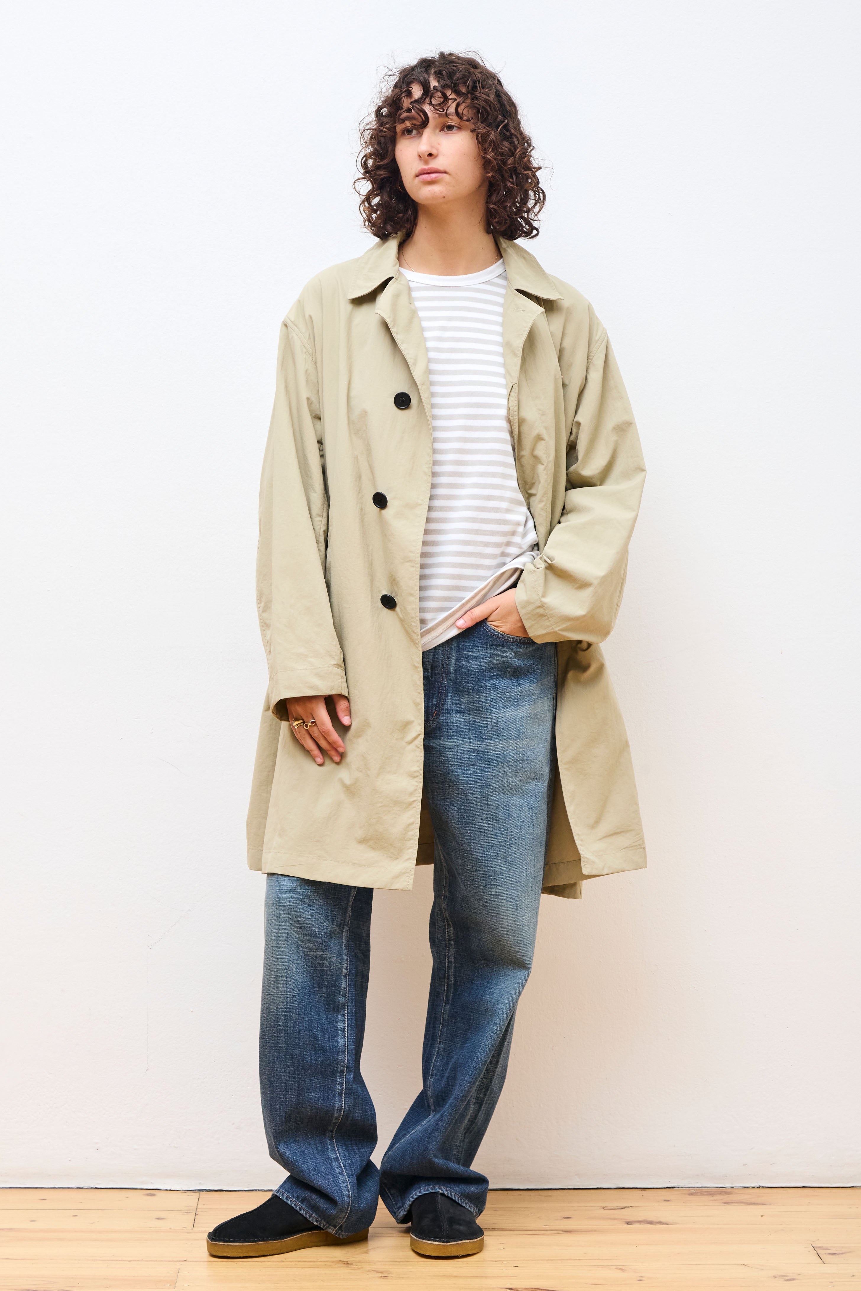 Nylon Coat Beige