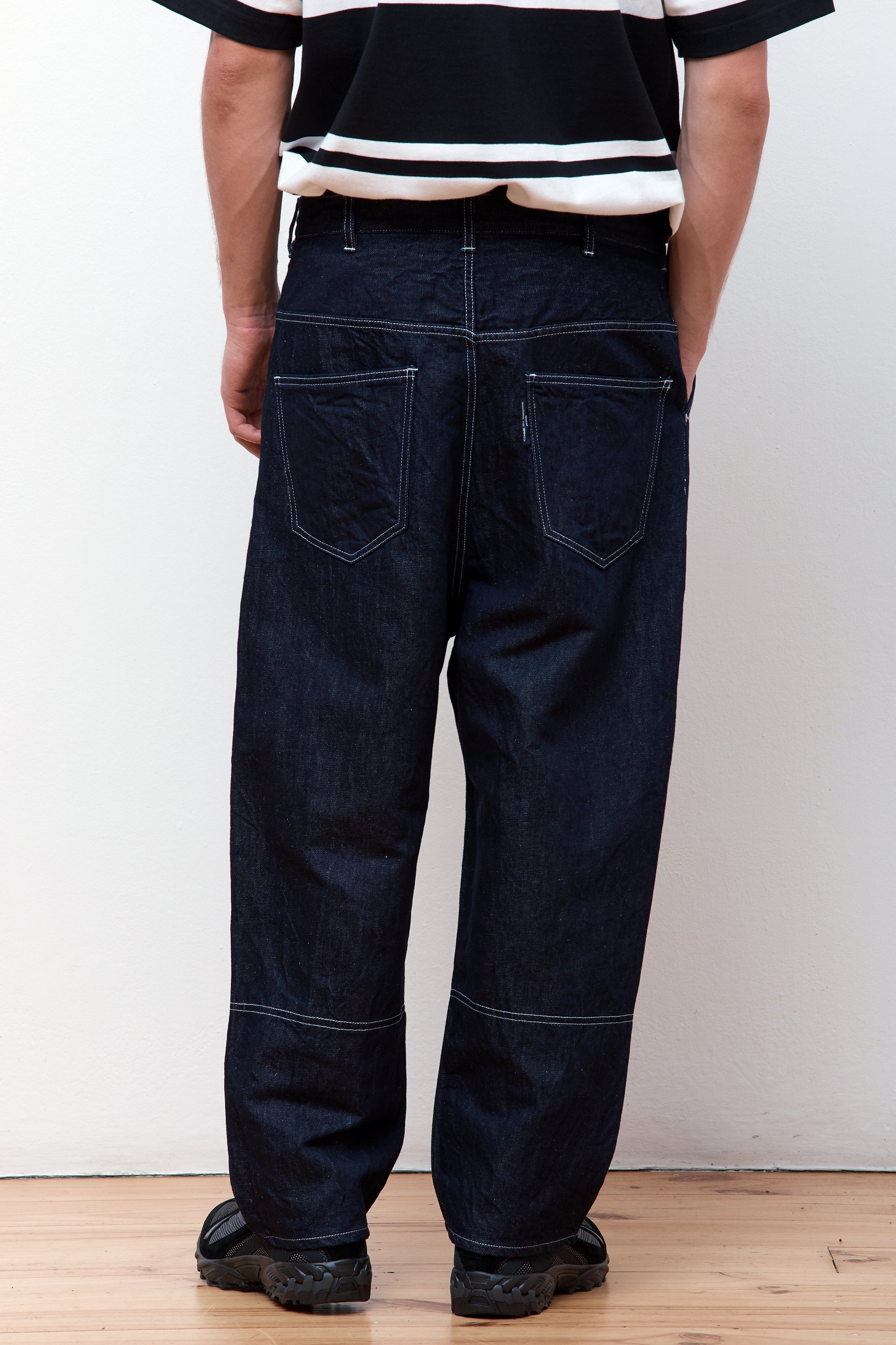 Lined Denim Pants Navy/White