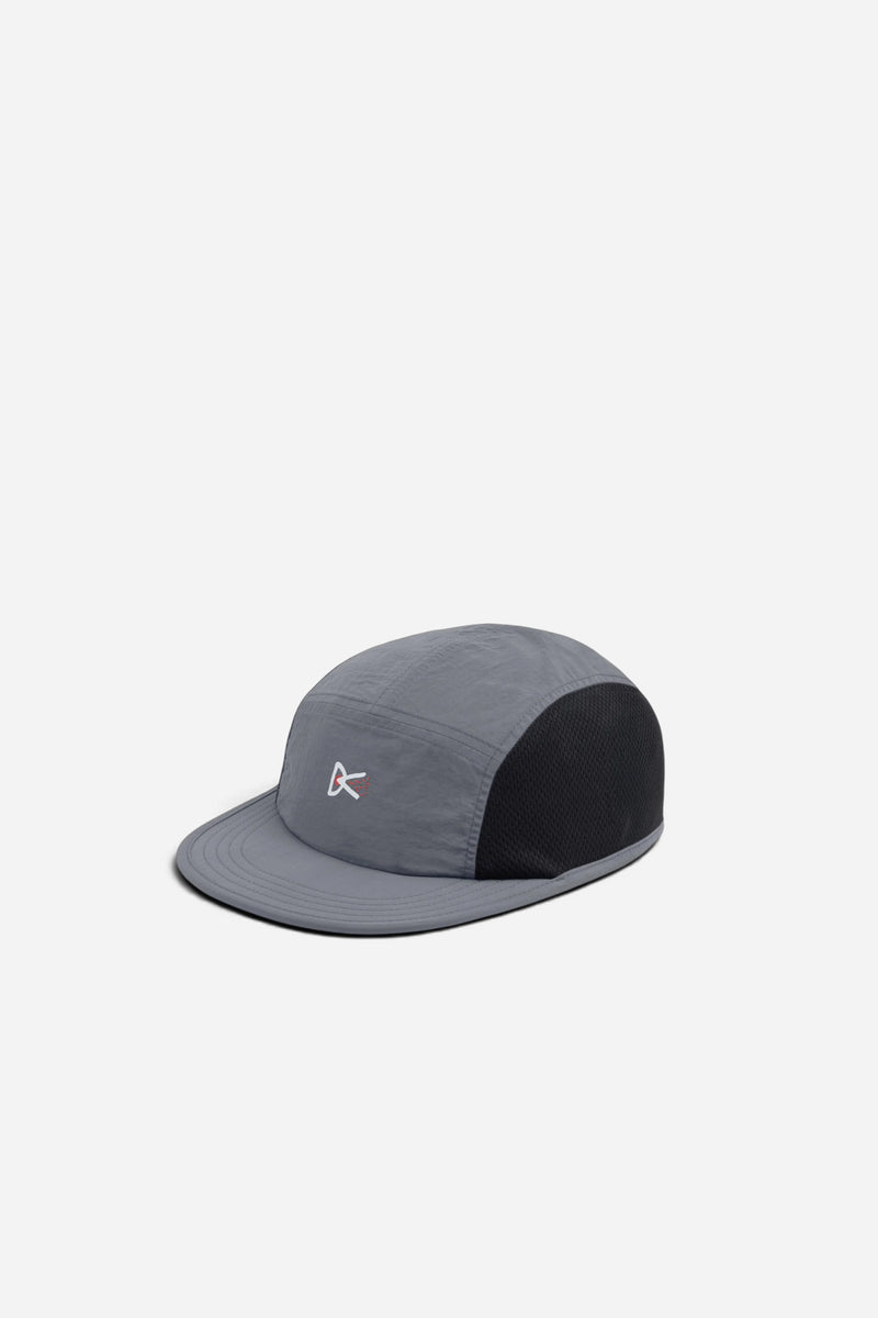 Nylon Paneled Mesh Hat Grey