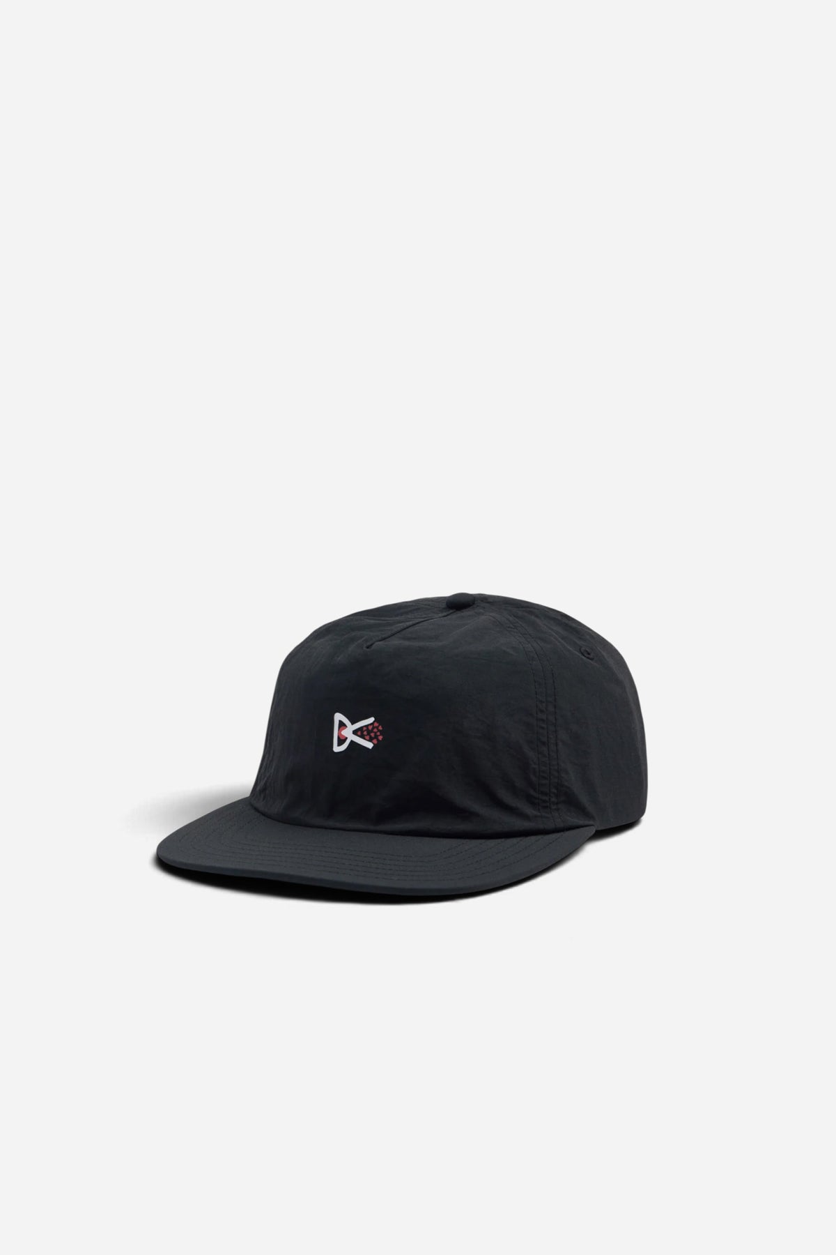 Paneled Nylon Hat Black