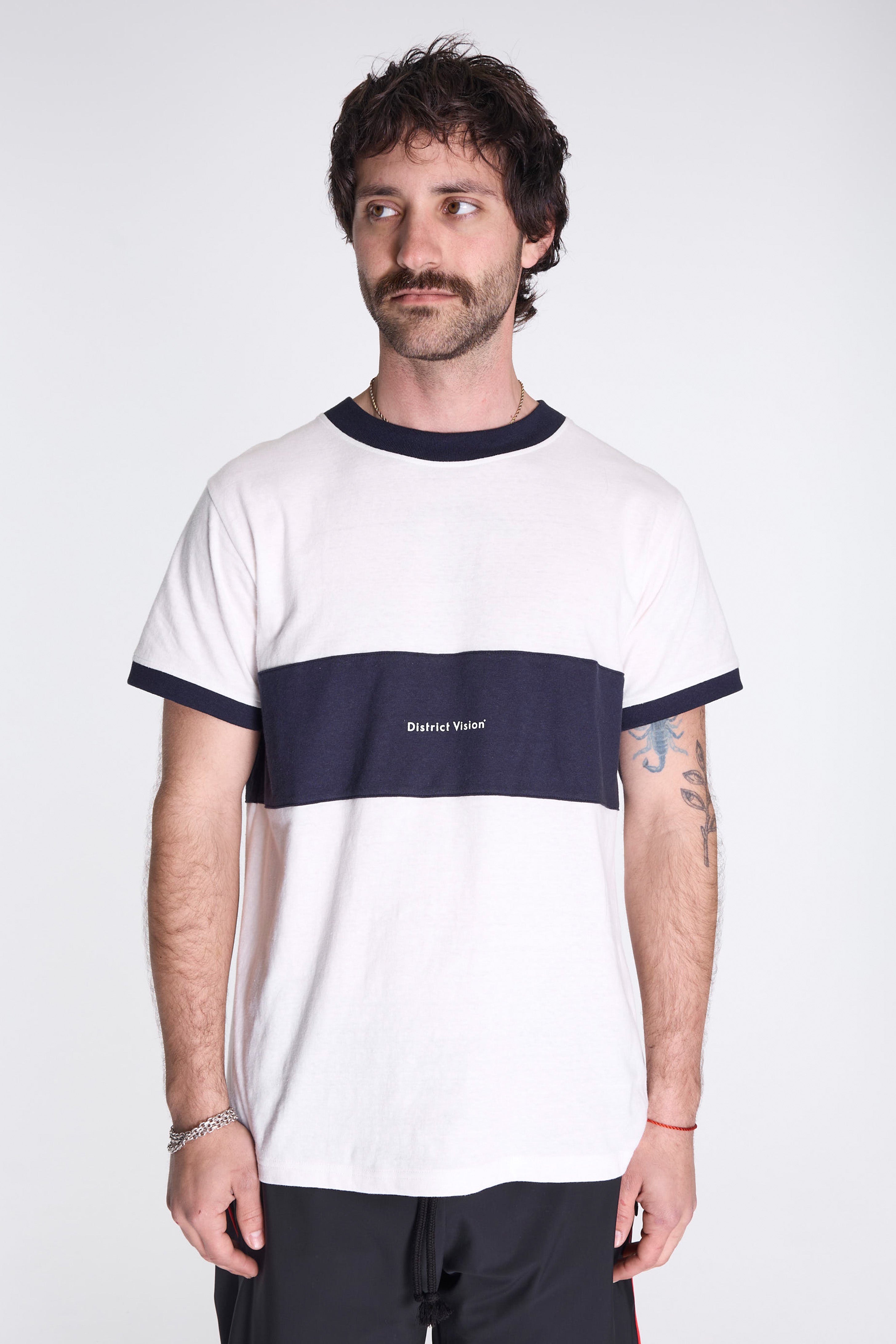 Japan Cotton Ringer Tee Vintage White/Navy