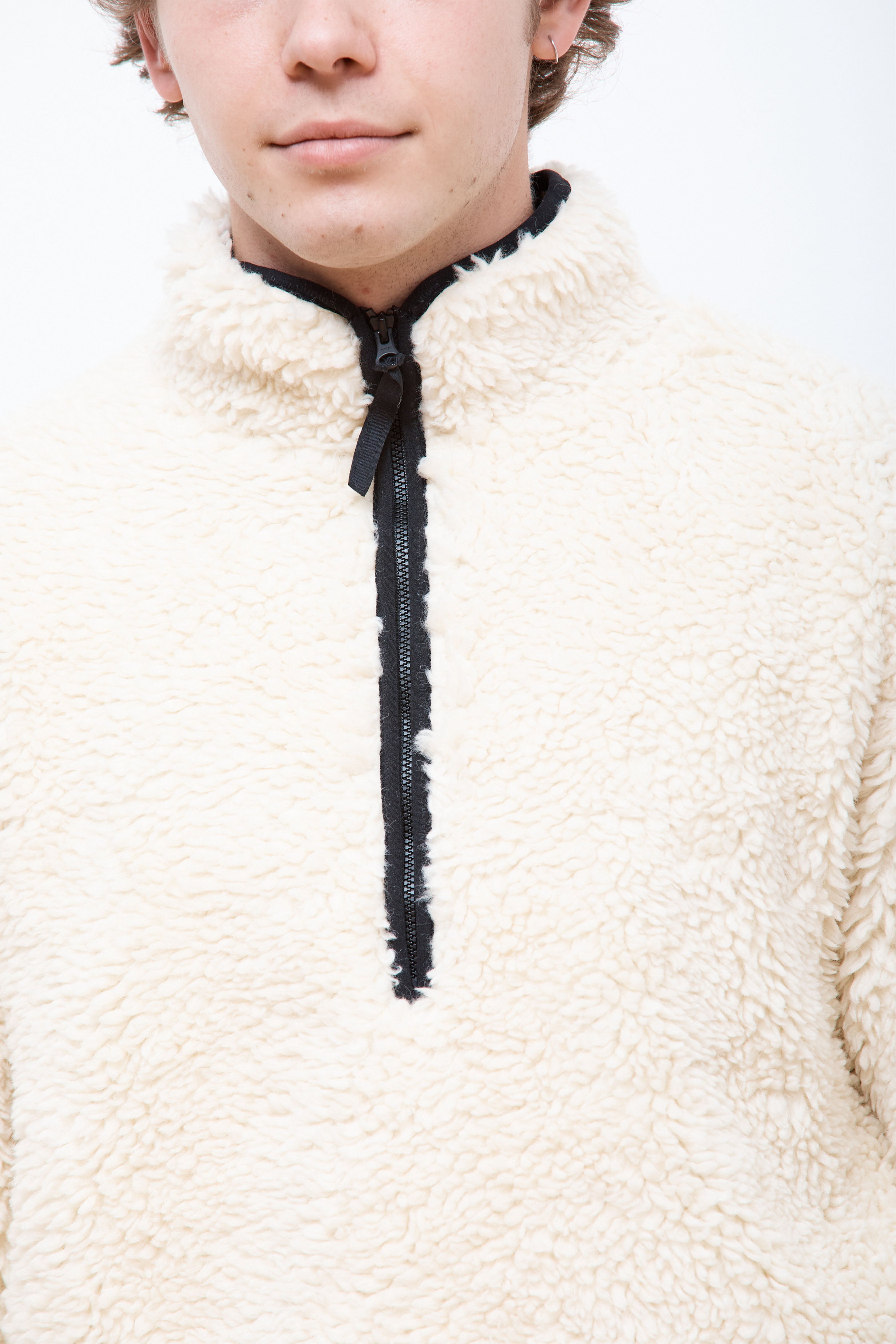 Heavyweight Half-Zip Pile Fleece Natural