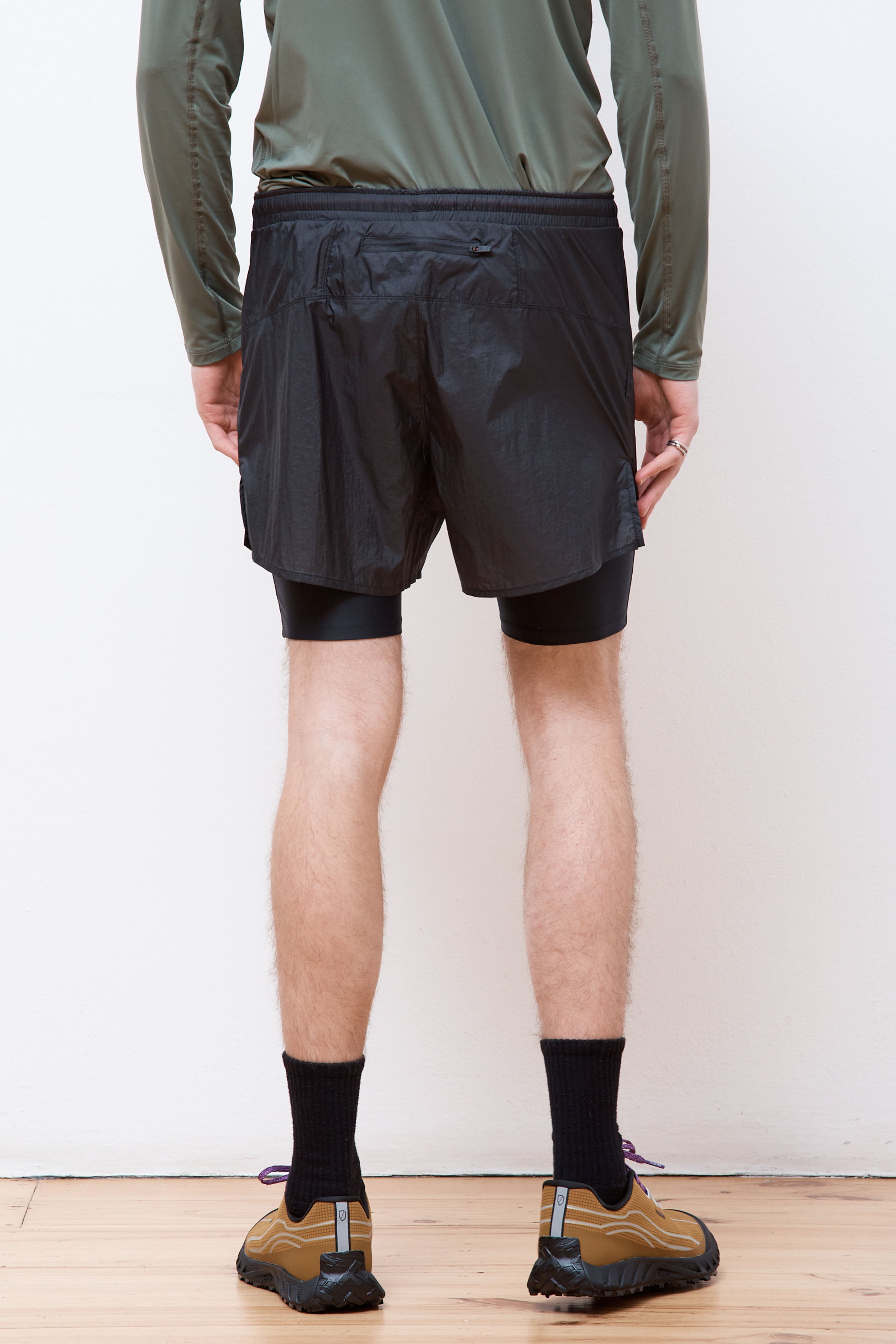 Ripstop Layered Trail Shorts Black