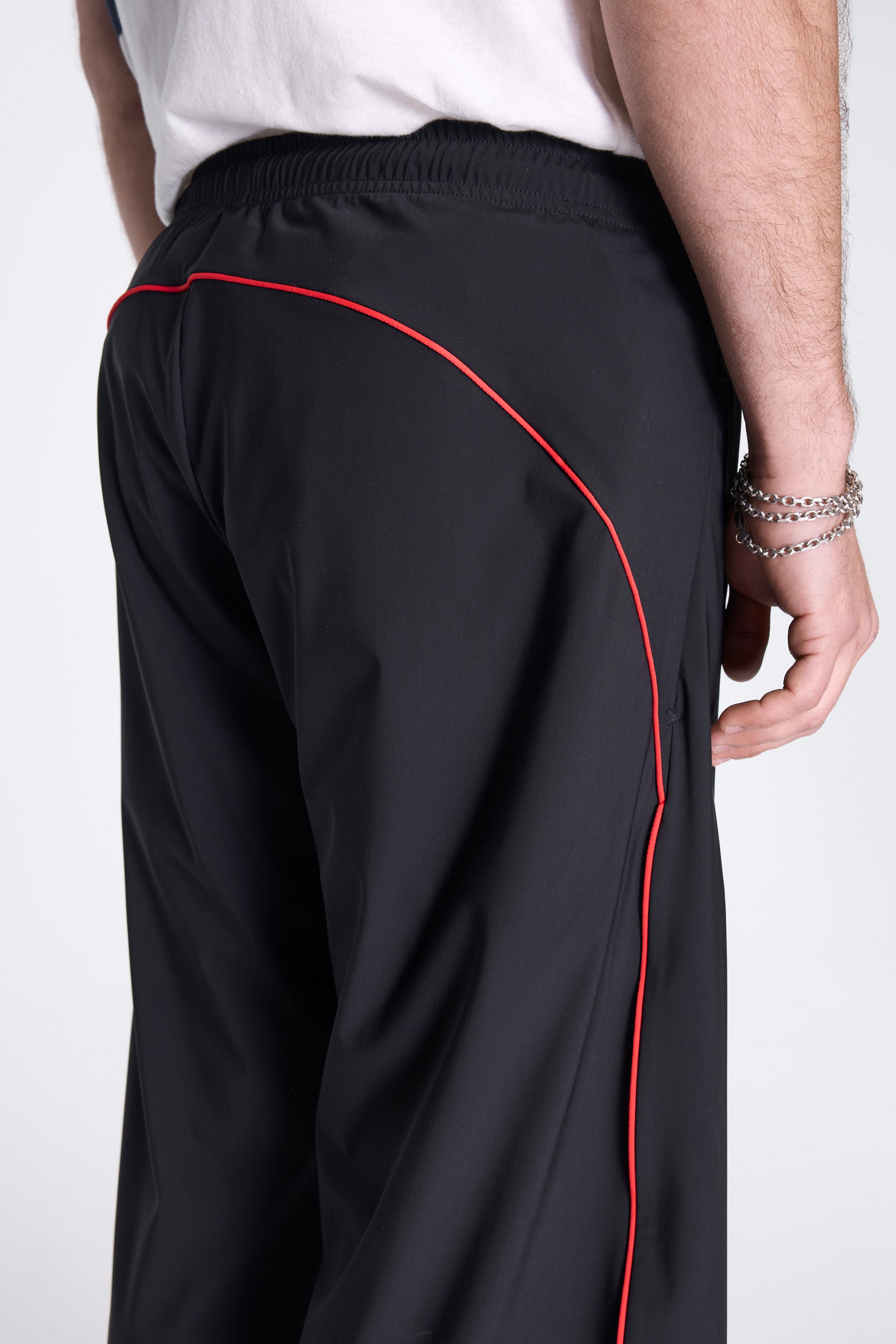 Wide Leg Track Pants Black