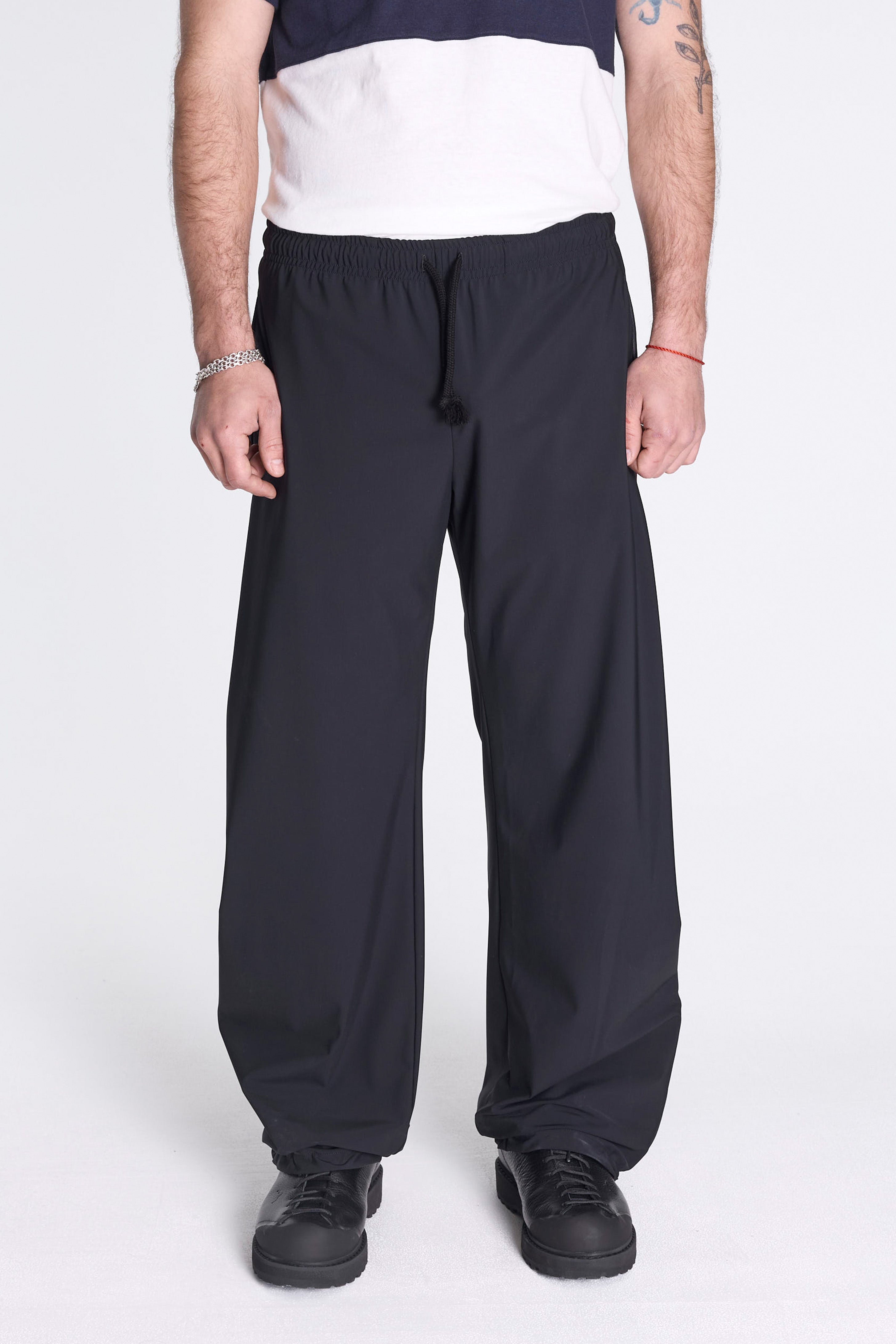 Wide Leg Track Pants Black