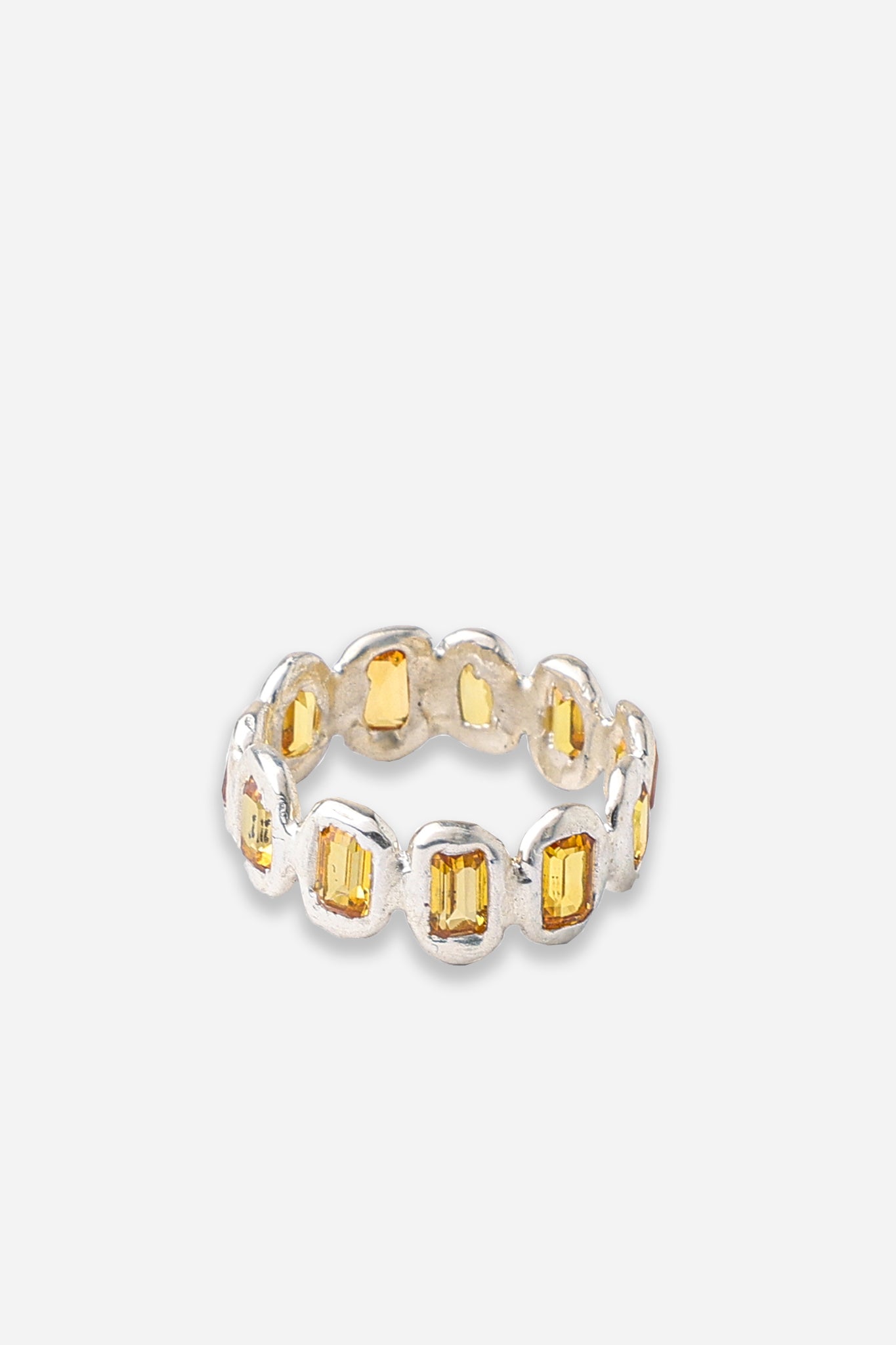 Emerald Cut Band Yellow Sapphire