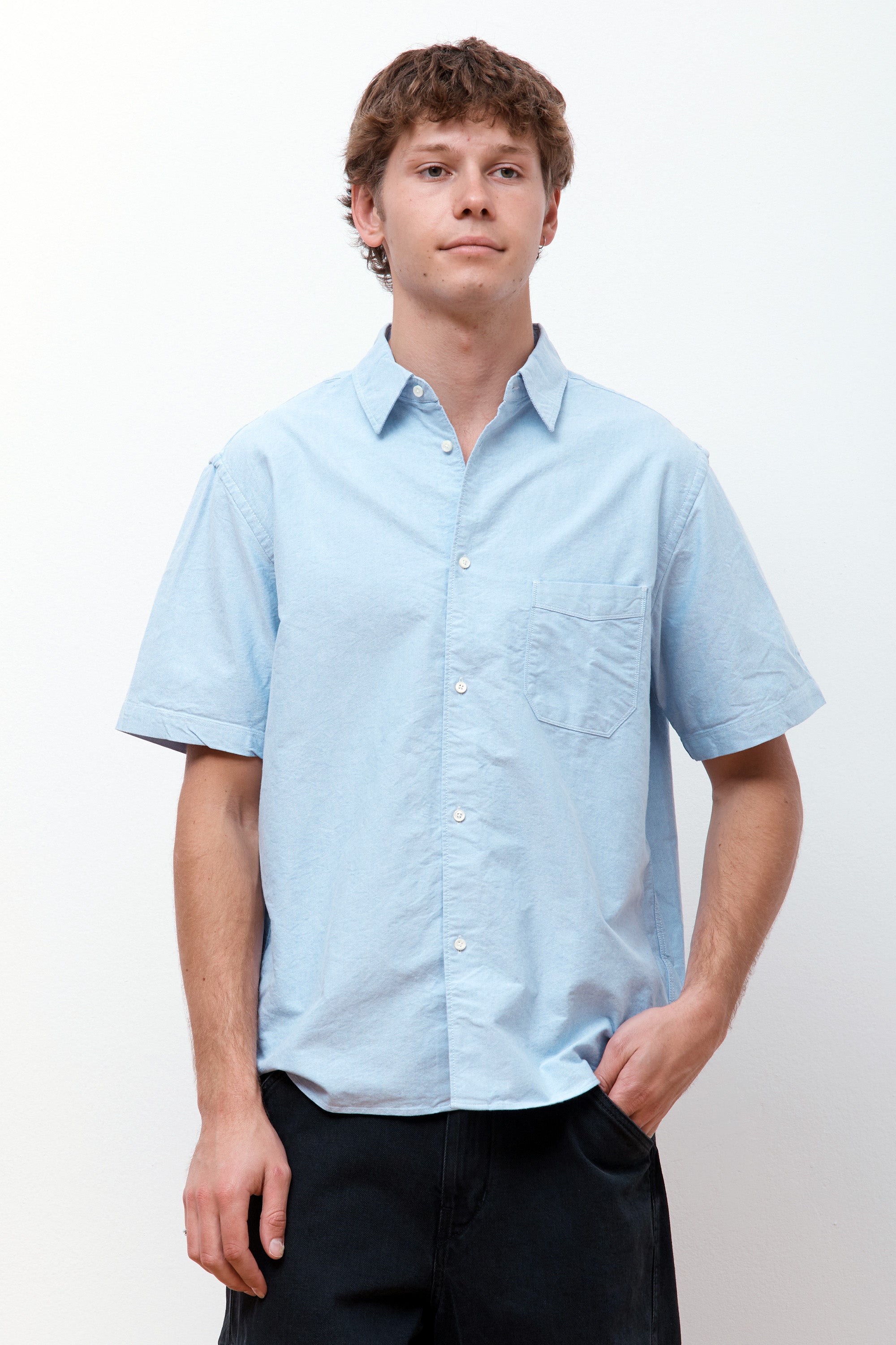 Regular Half Shirt Blue Oxford