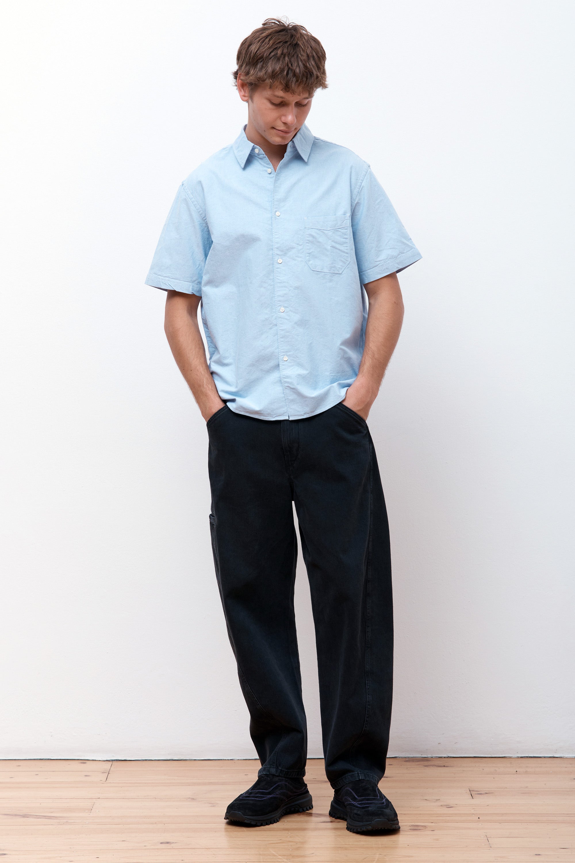 Regular Half Shirt Blue Oxford