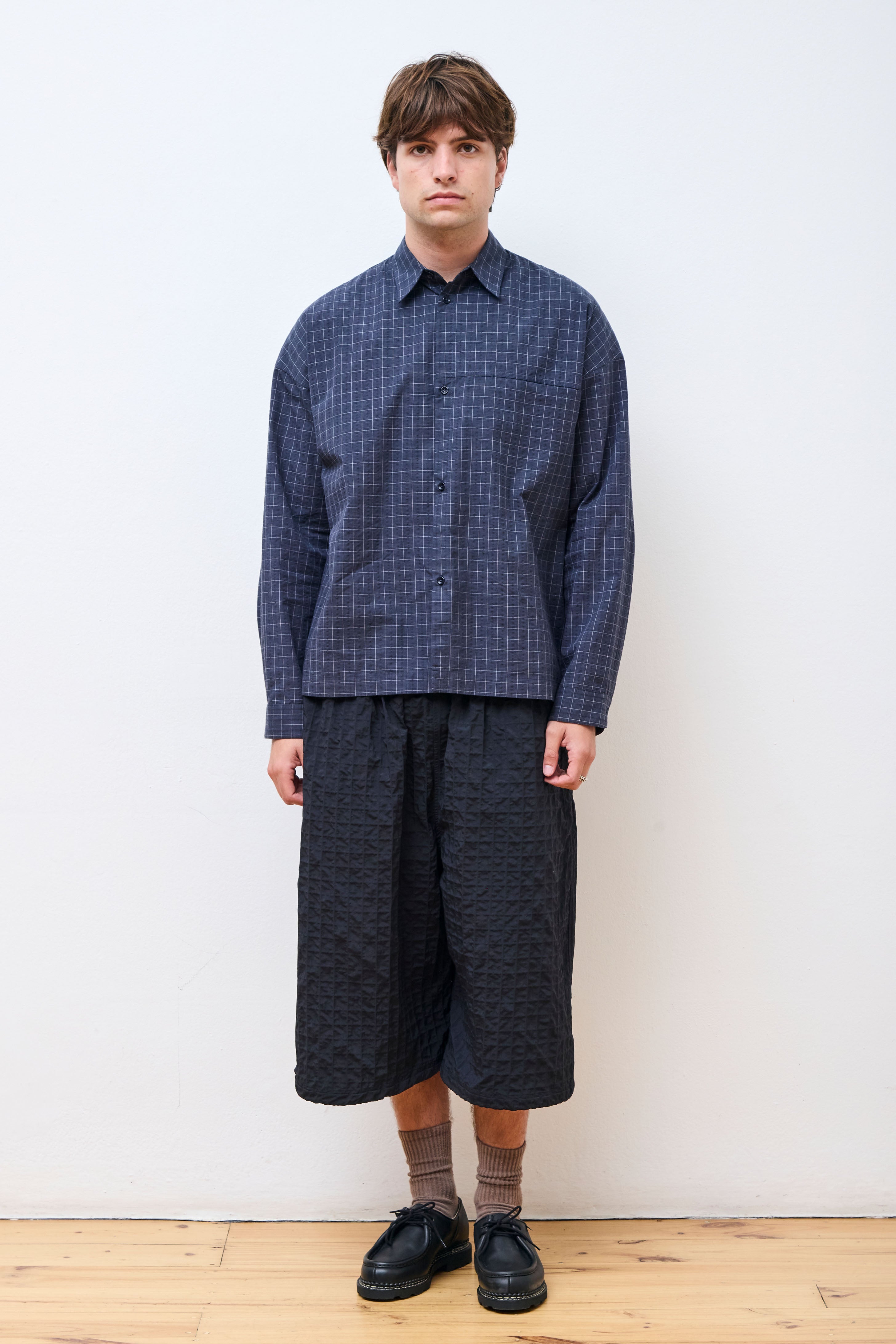 Pocket Parka Shirt Stone Blue Check