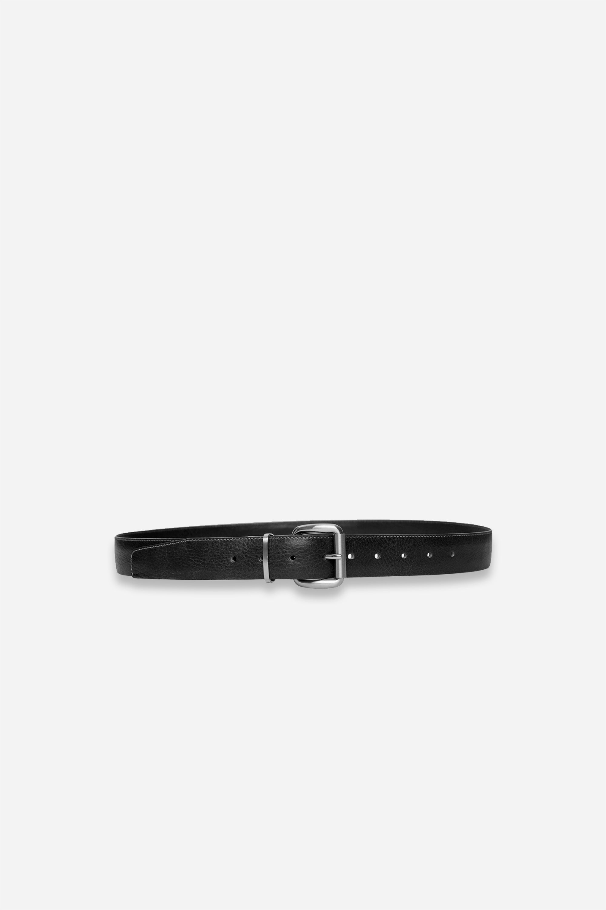 Folded Leather Belt Black