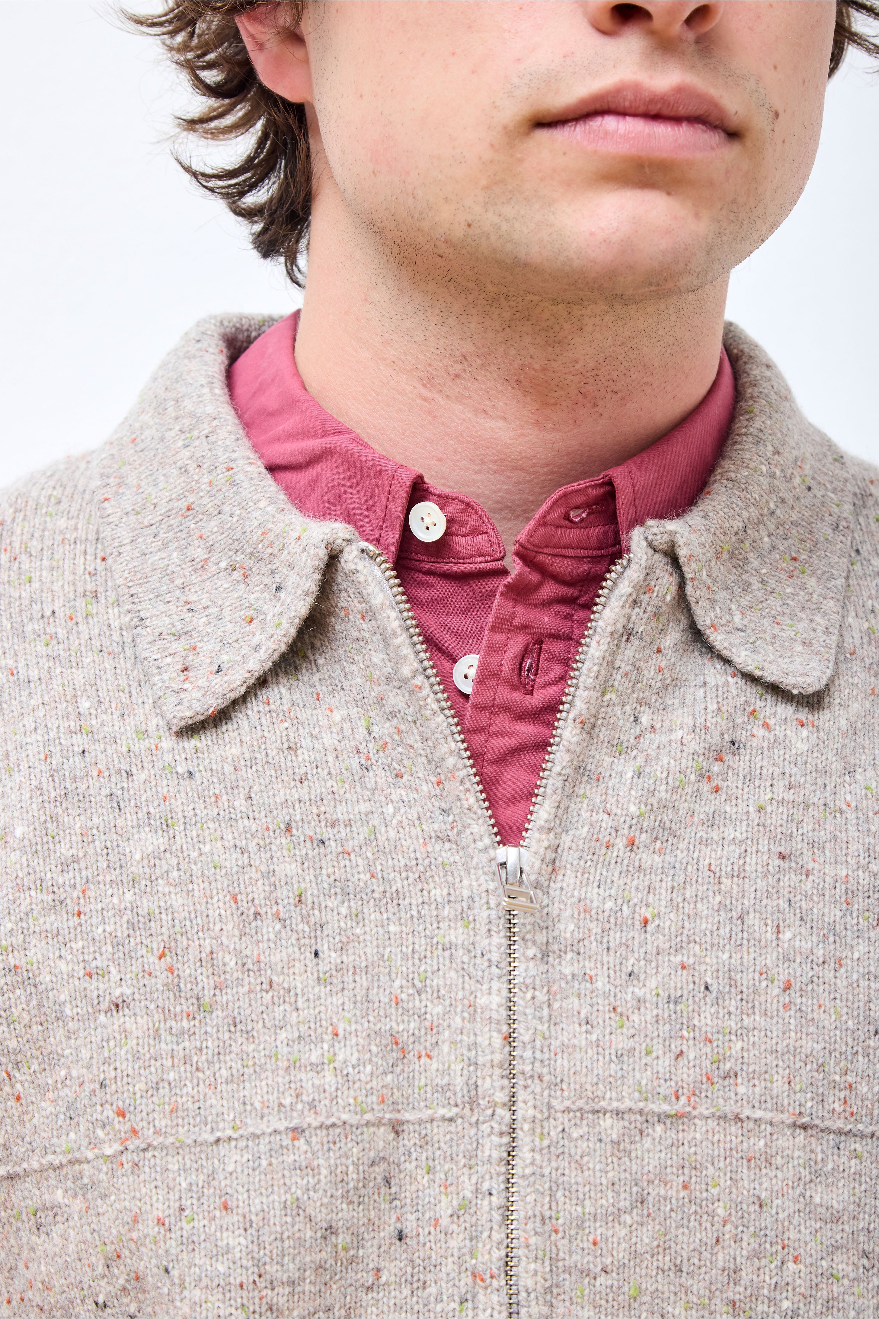 Gardener Collar Neck Cardigan Peanut