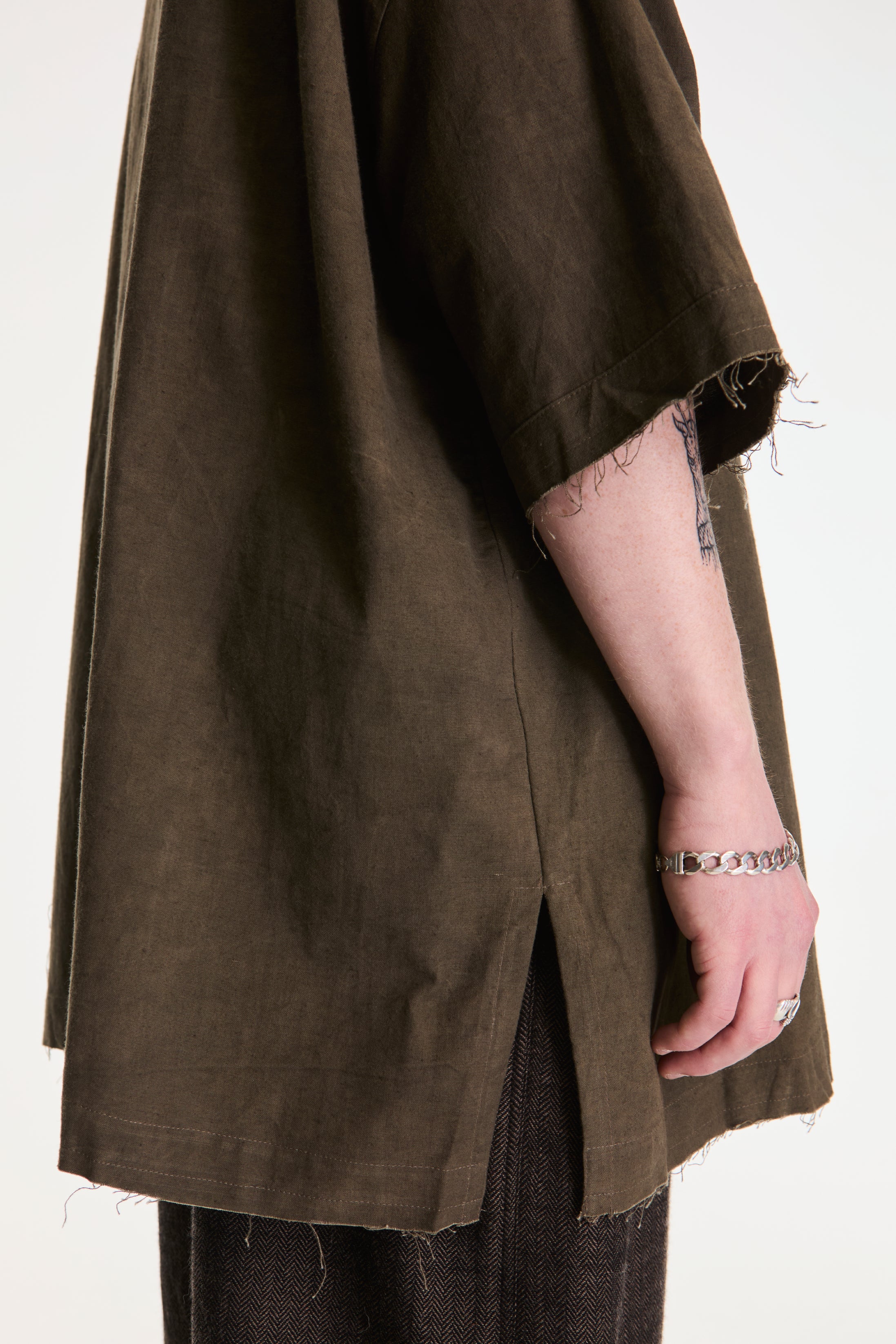 Beekeeper Shirt Handwoven Organic Cotton Dark Grey