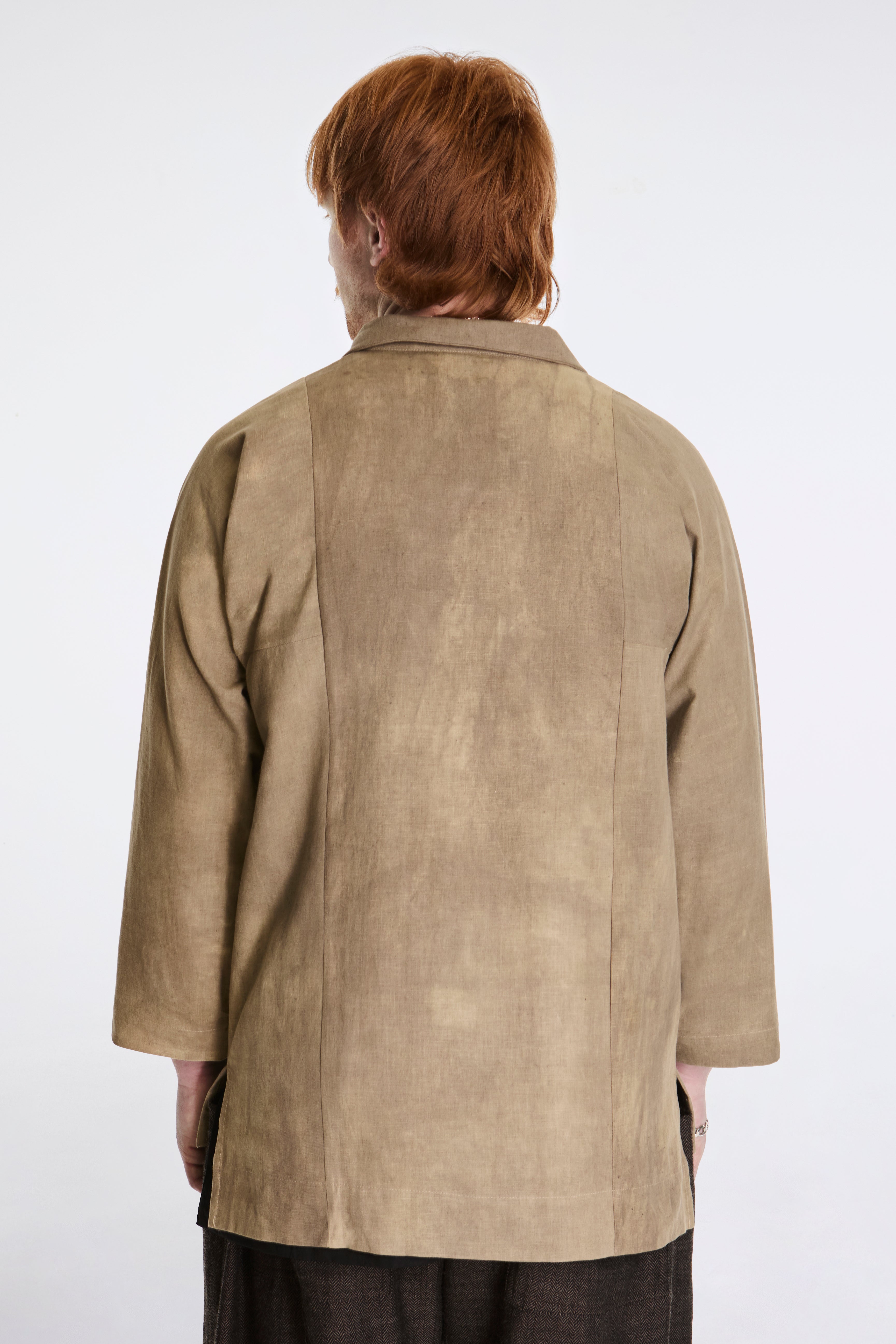 Farmer Shirt Linen Cotton Blend Light Green