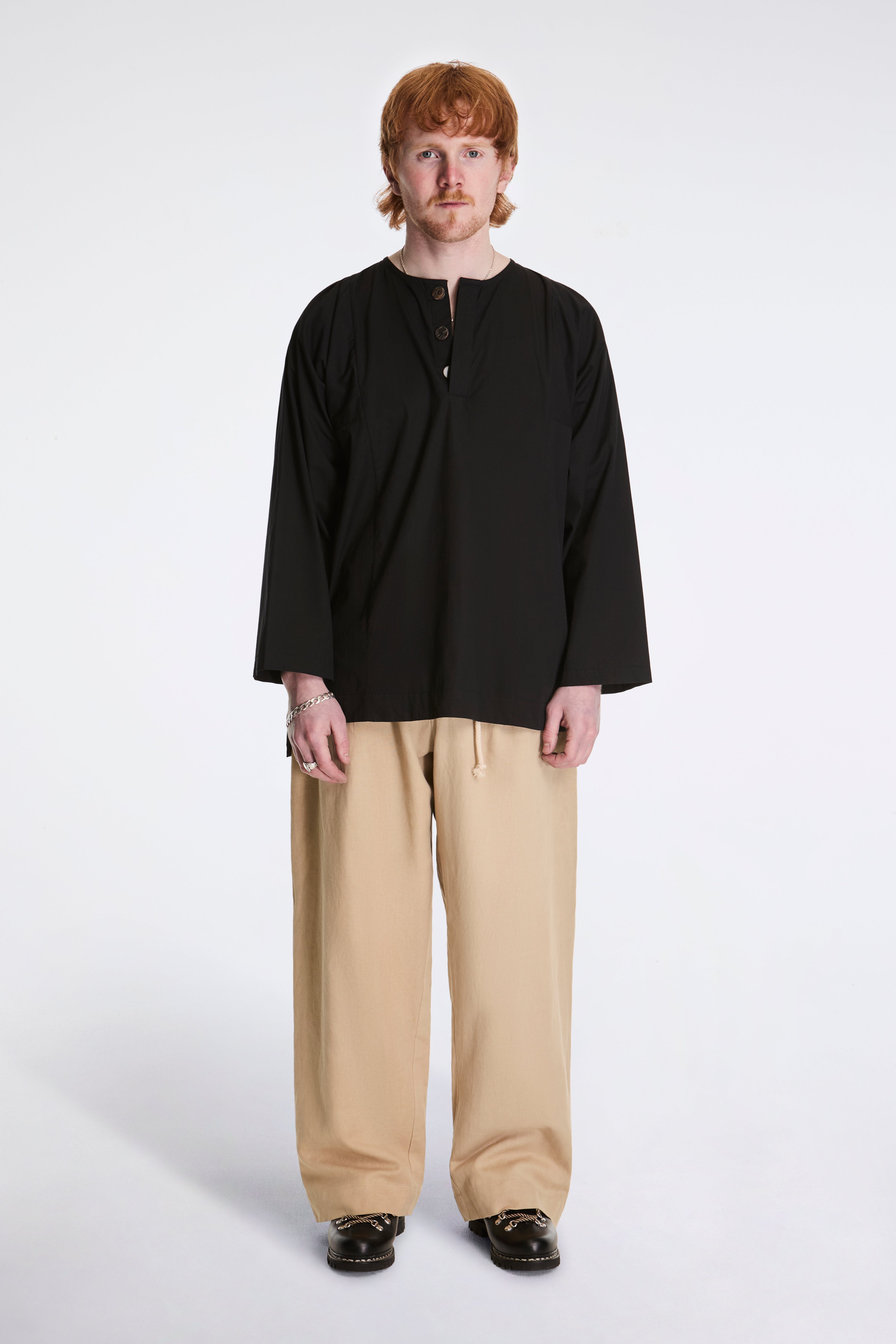 Fisherman Shirt Naturally Dyed Black
