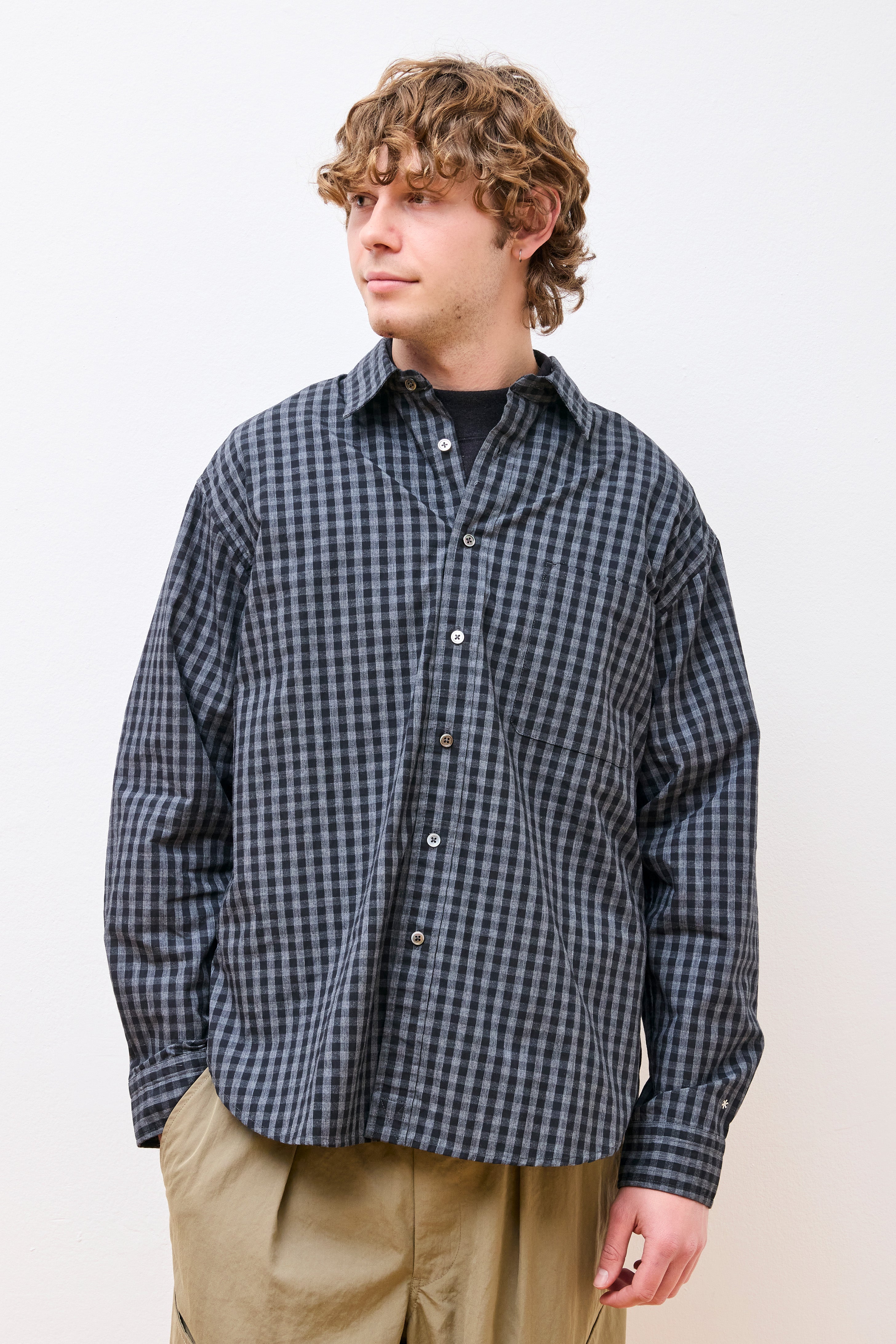 Gingham Check Shirt Black