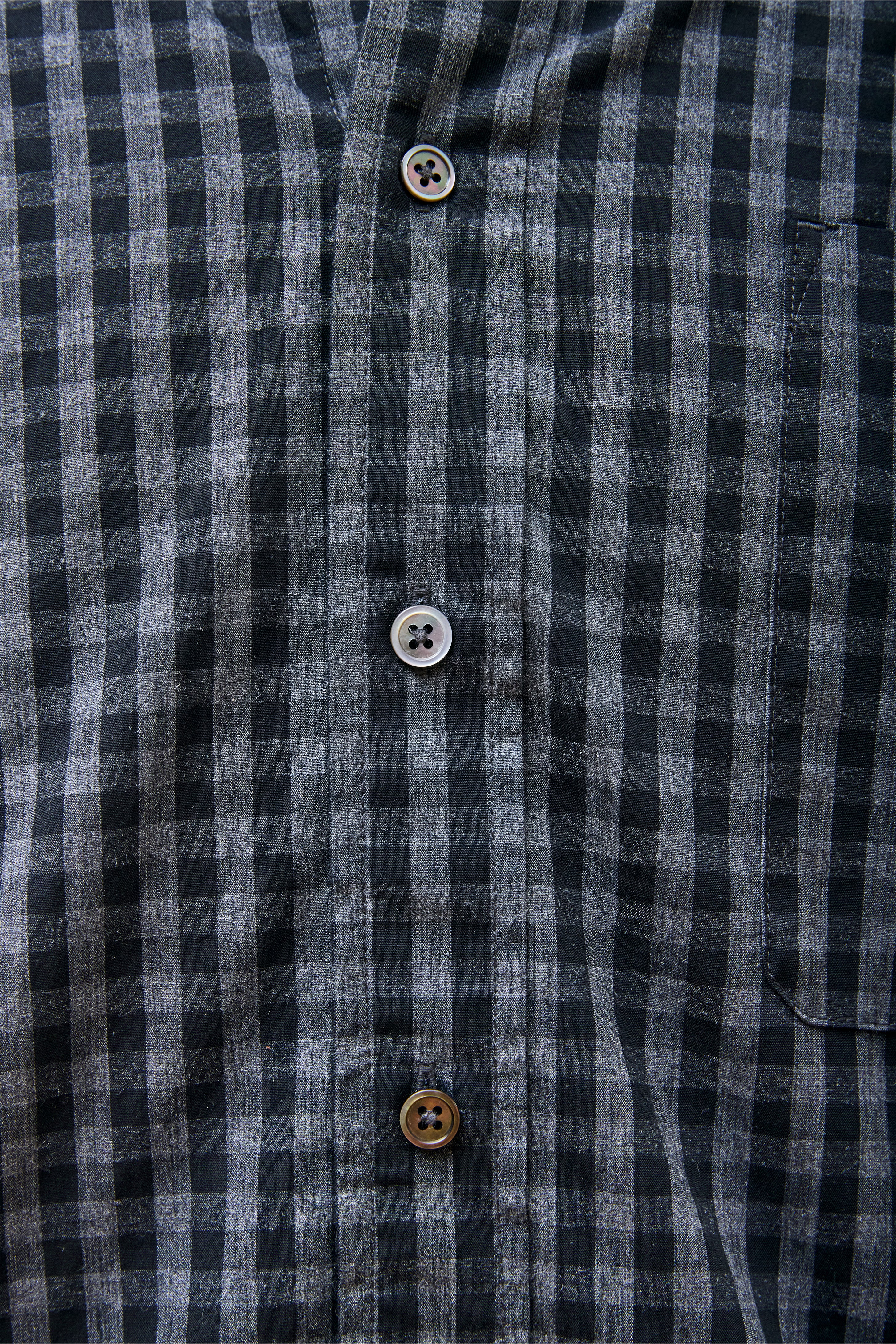 Gingham Check Shirt Black