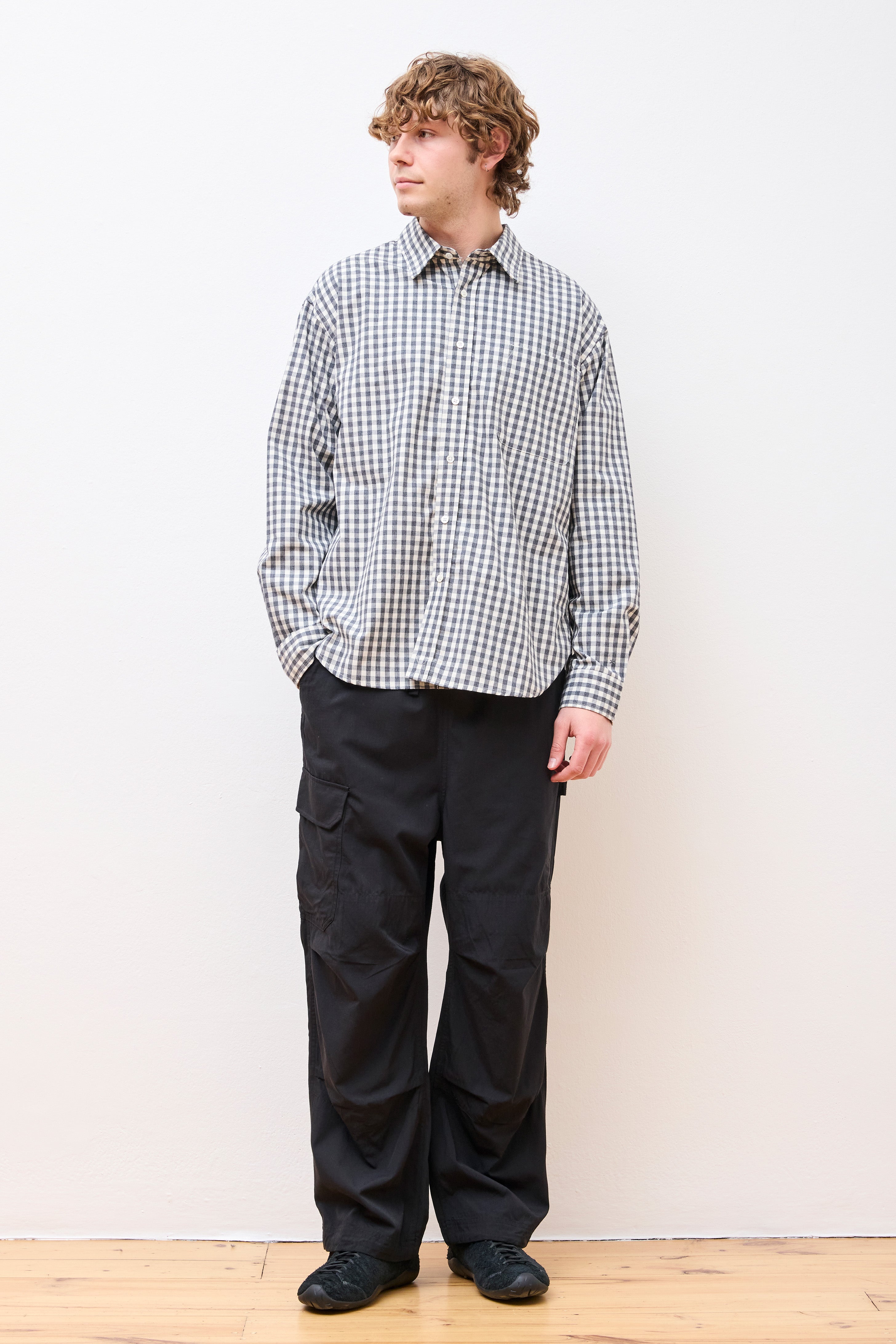 Gingham Check Shirt Grey